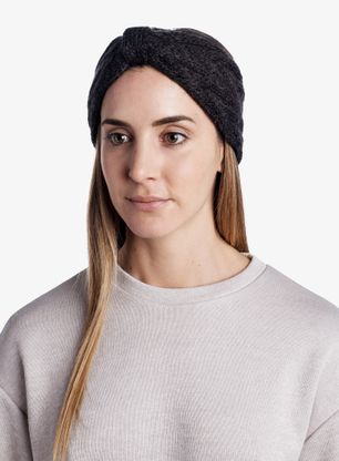Dámska čelenka Buff Knitted&Fleece Headband Caryn - graphite