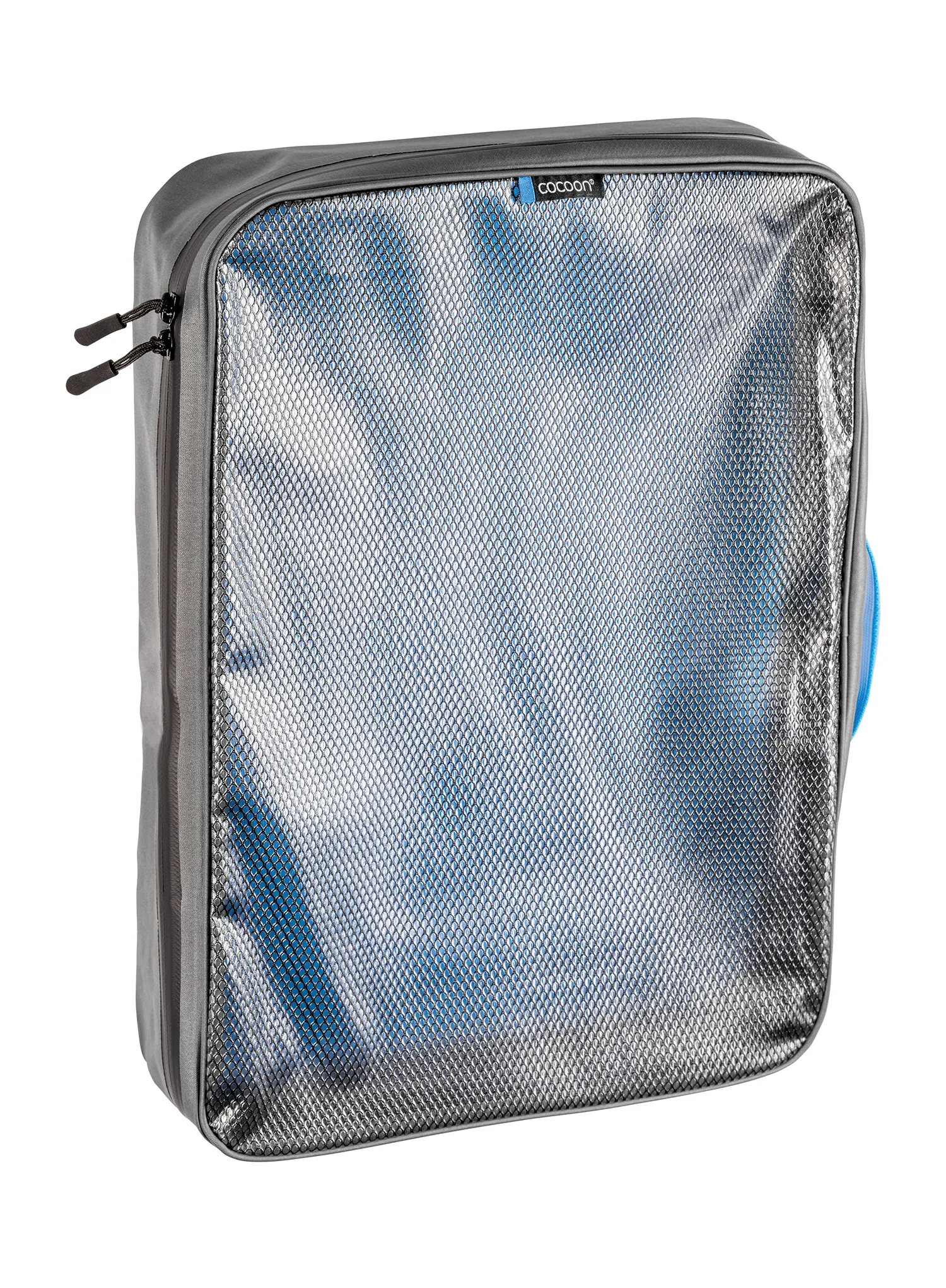 Cestovný organizér Cocoon Packing Cube - Laminated Net Top XL - grey/blue