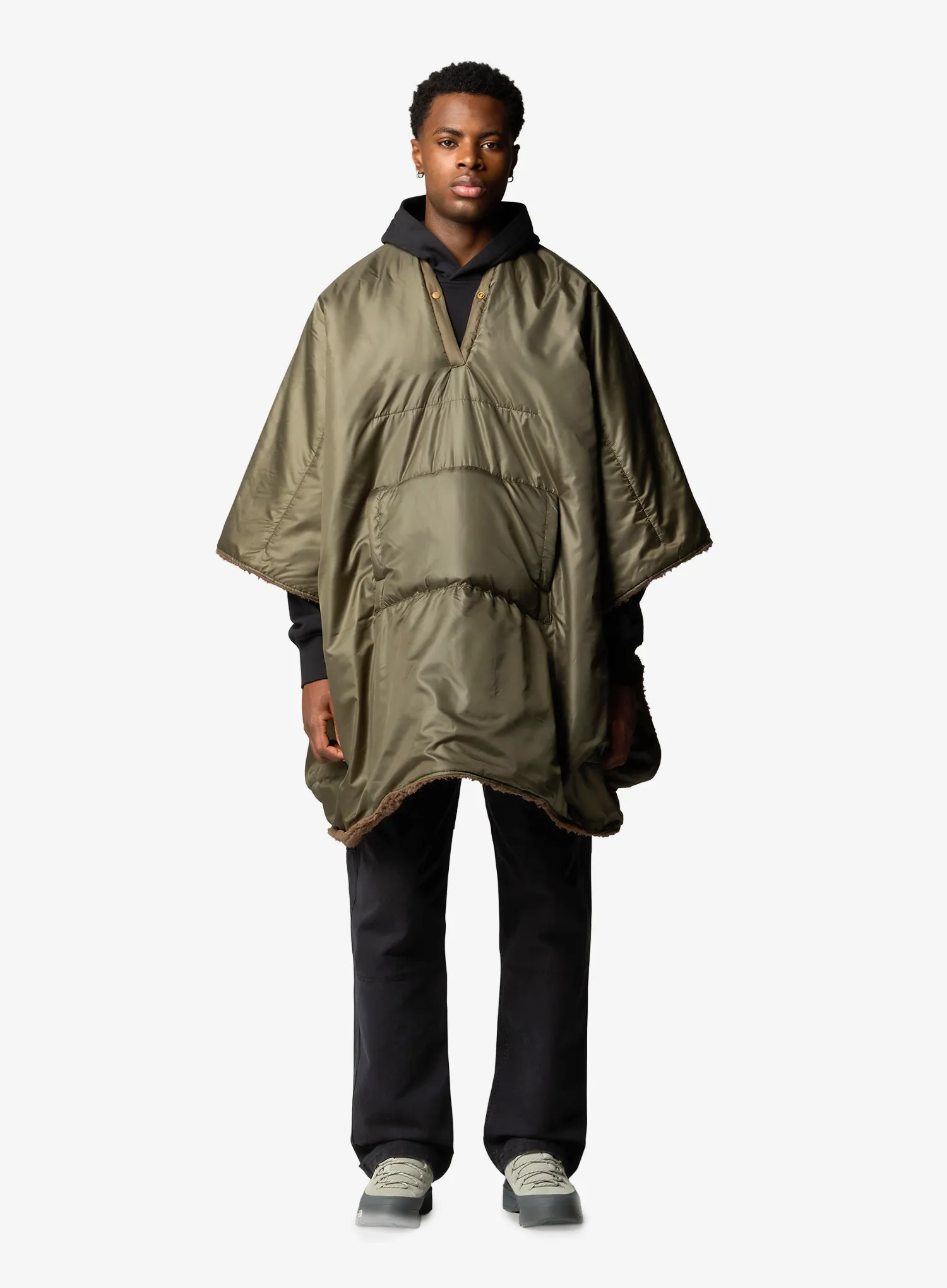 Pončo turistické The North Face Wawona Fuzzy Blanket - taupe green/smokey