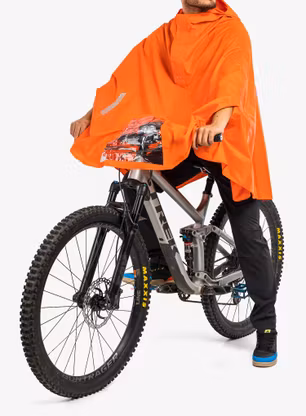 Turistický pršiplášť Tatonka Bike Poncho - red orange