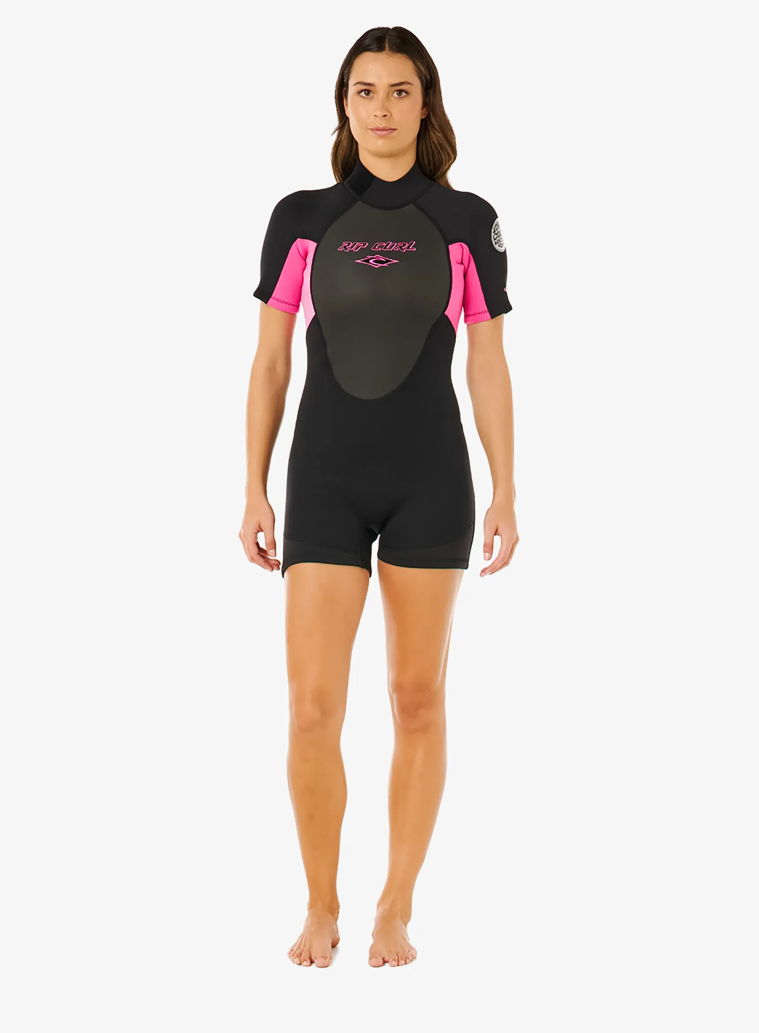 Dámsky neoprénový oblek Rip Curl Omega Back Zip Springsuit - black/pink