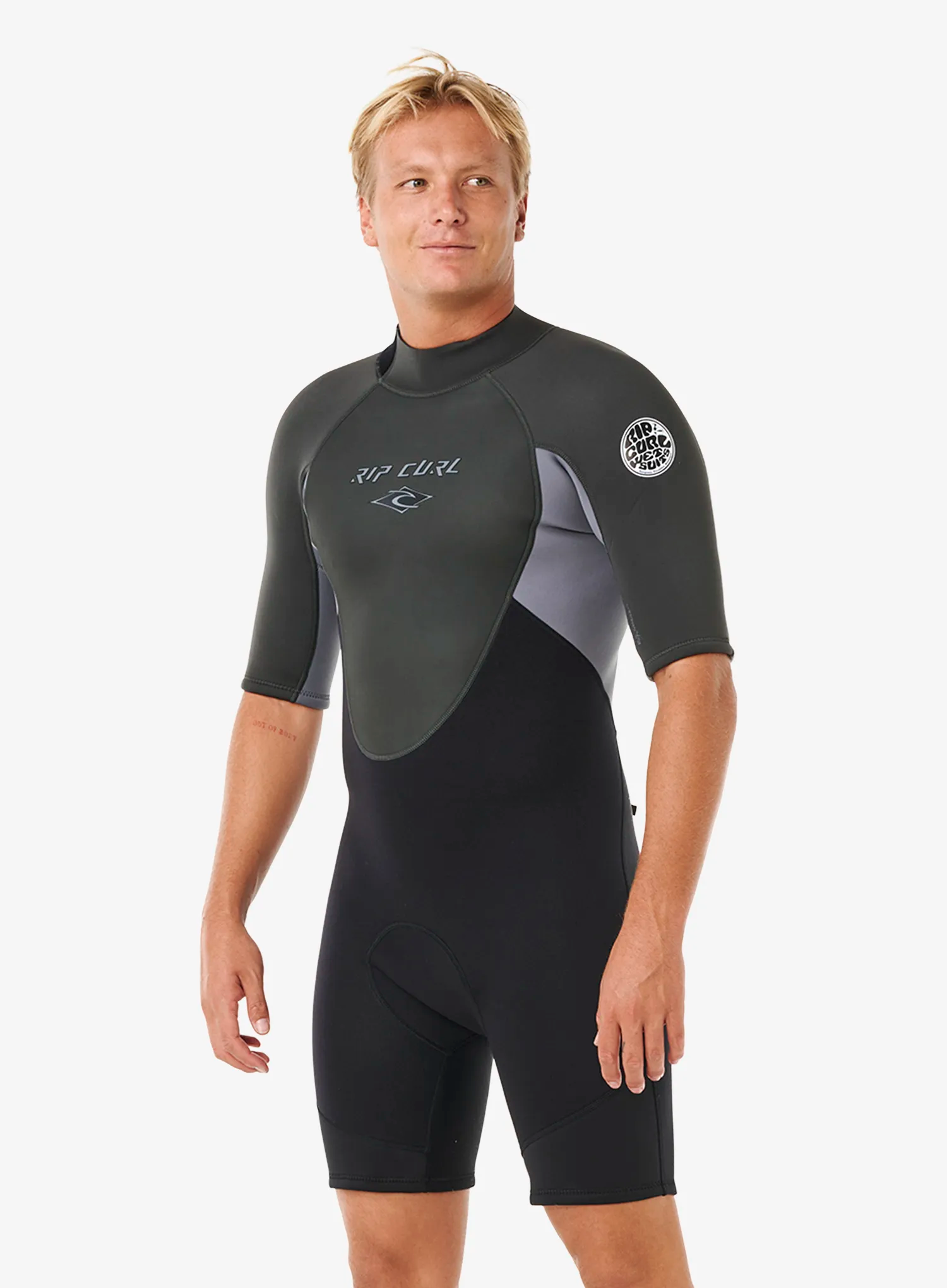 Pánsky neoprénový oblek Rip Curl Omega Back Zip Springsuit - grey