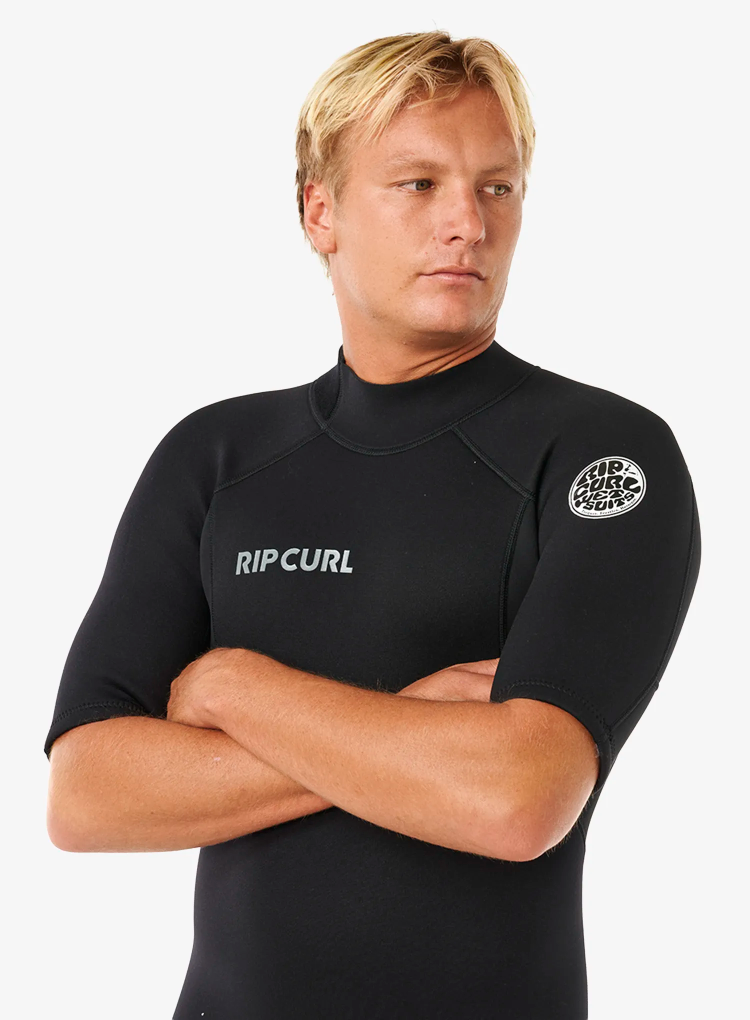 Pánsky neoprénový oblek Rip Curl Trad Back Zip SS Springsuit - black