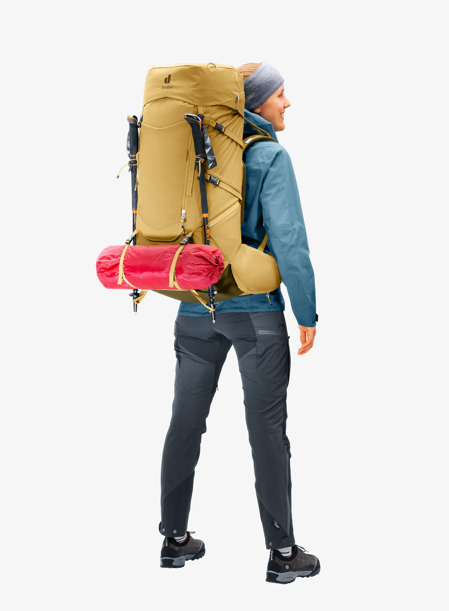 Batoh dámsky Deuter Aircontact Core 55 + 10 SL - savanna/nori