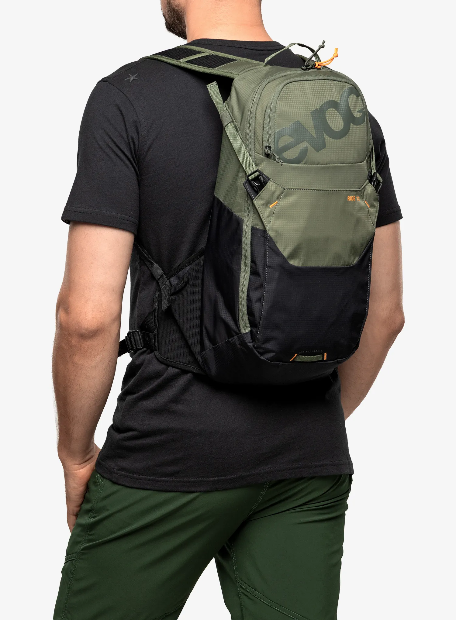 Cyklistický batoh Evoc Ride 12 - dark olive/black