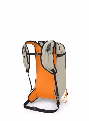 Skialpinistický batoh Osprey Firn 18 - sandy grey/tequila orange