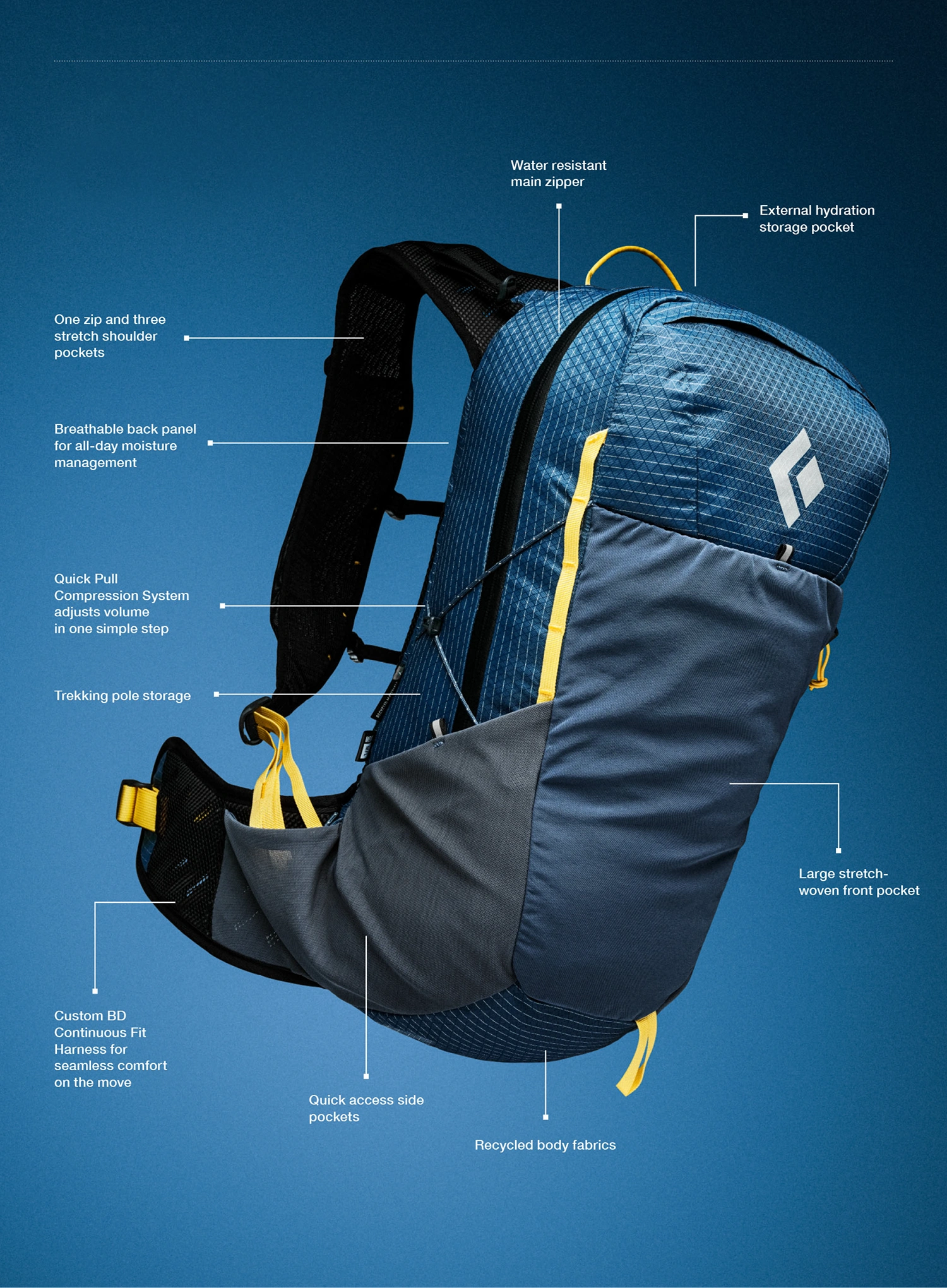 Dámsky turistický batoh Black Diamond Pursuit 25 Backpack - black/black