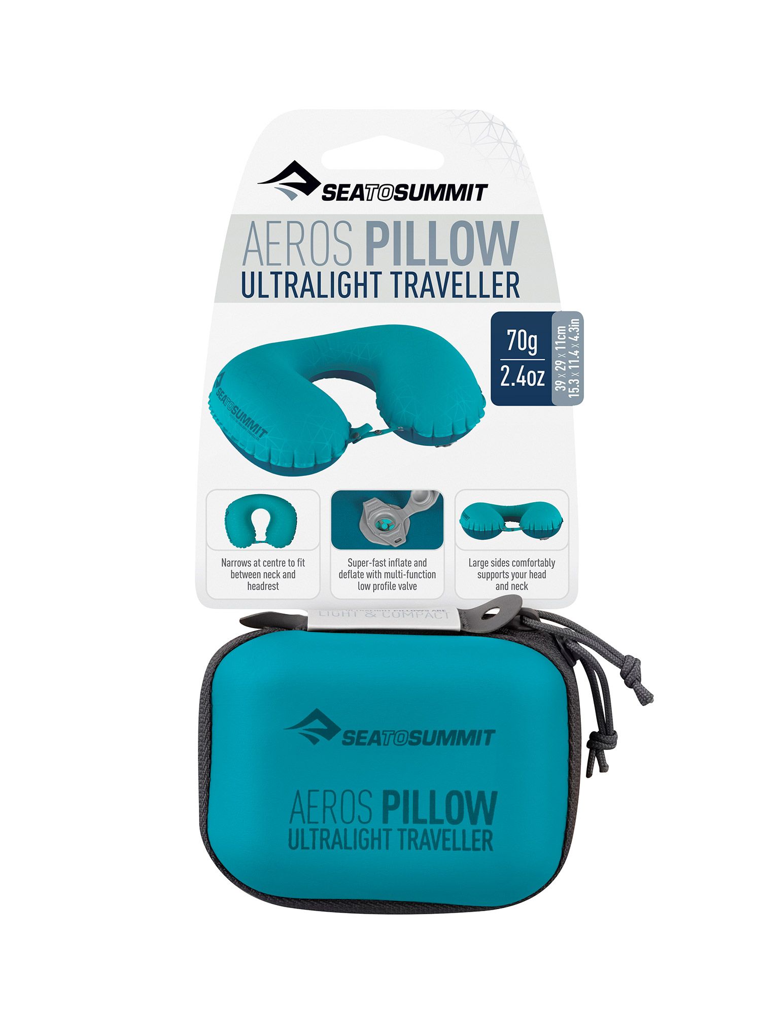 Vankúš Sea To Summit Aeros Ultralight Pillow Traveller - aqua