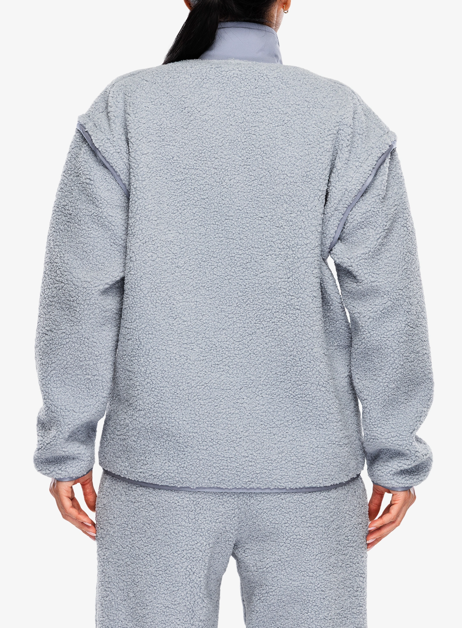 Flísová mikina dámska adidas Poc Xploric High Pile Fleece - halo silver