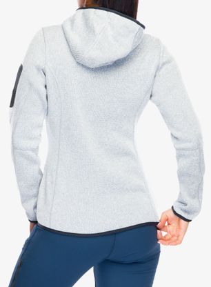 Flísová mikina dámska CMP Londra Fix Hood Jacket Knitted - alluminio/antracite