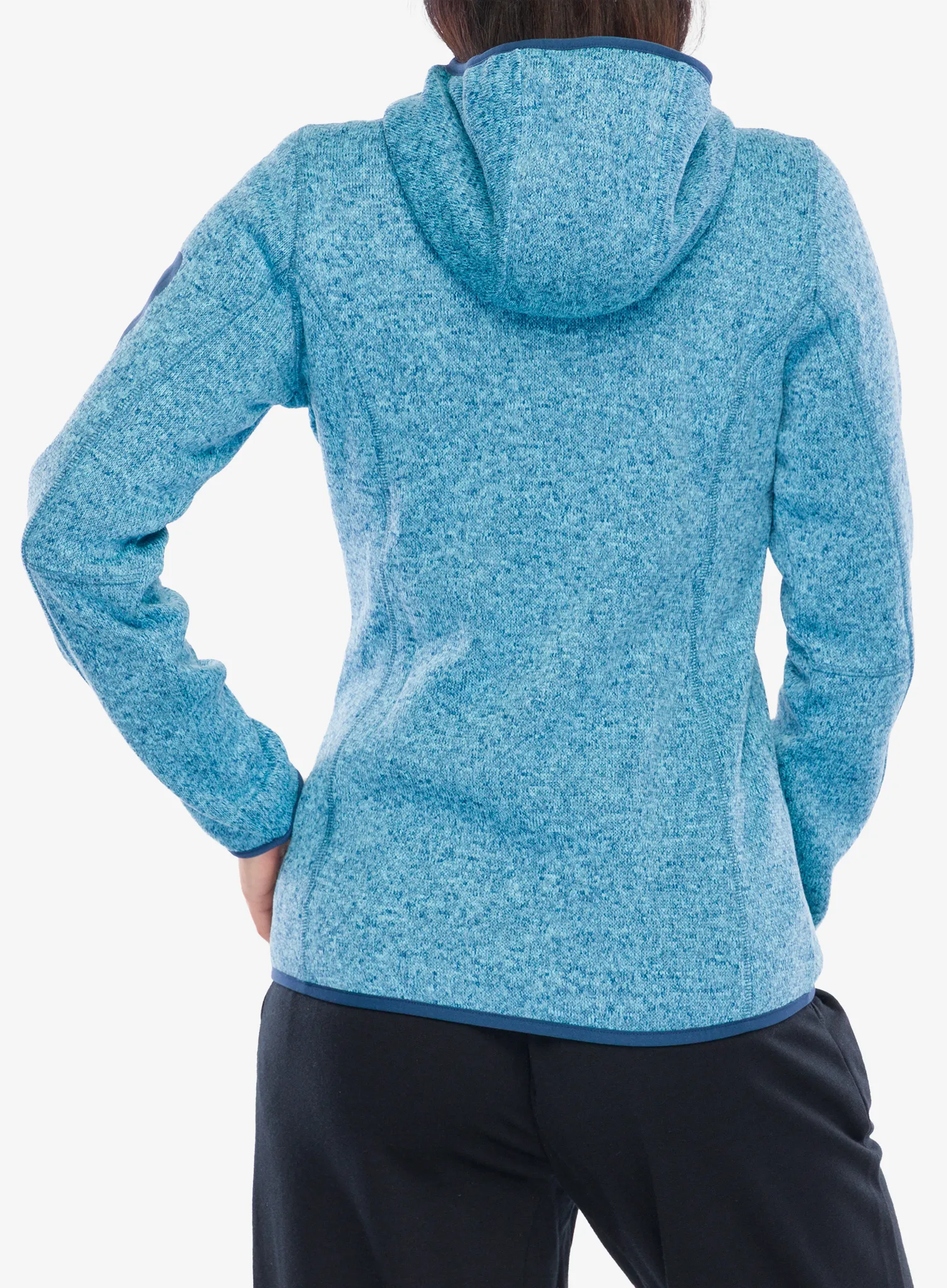 Flísová mikina dámska CMP Londra Fix Hood Jacket Knitted - topazio/blue ink