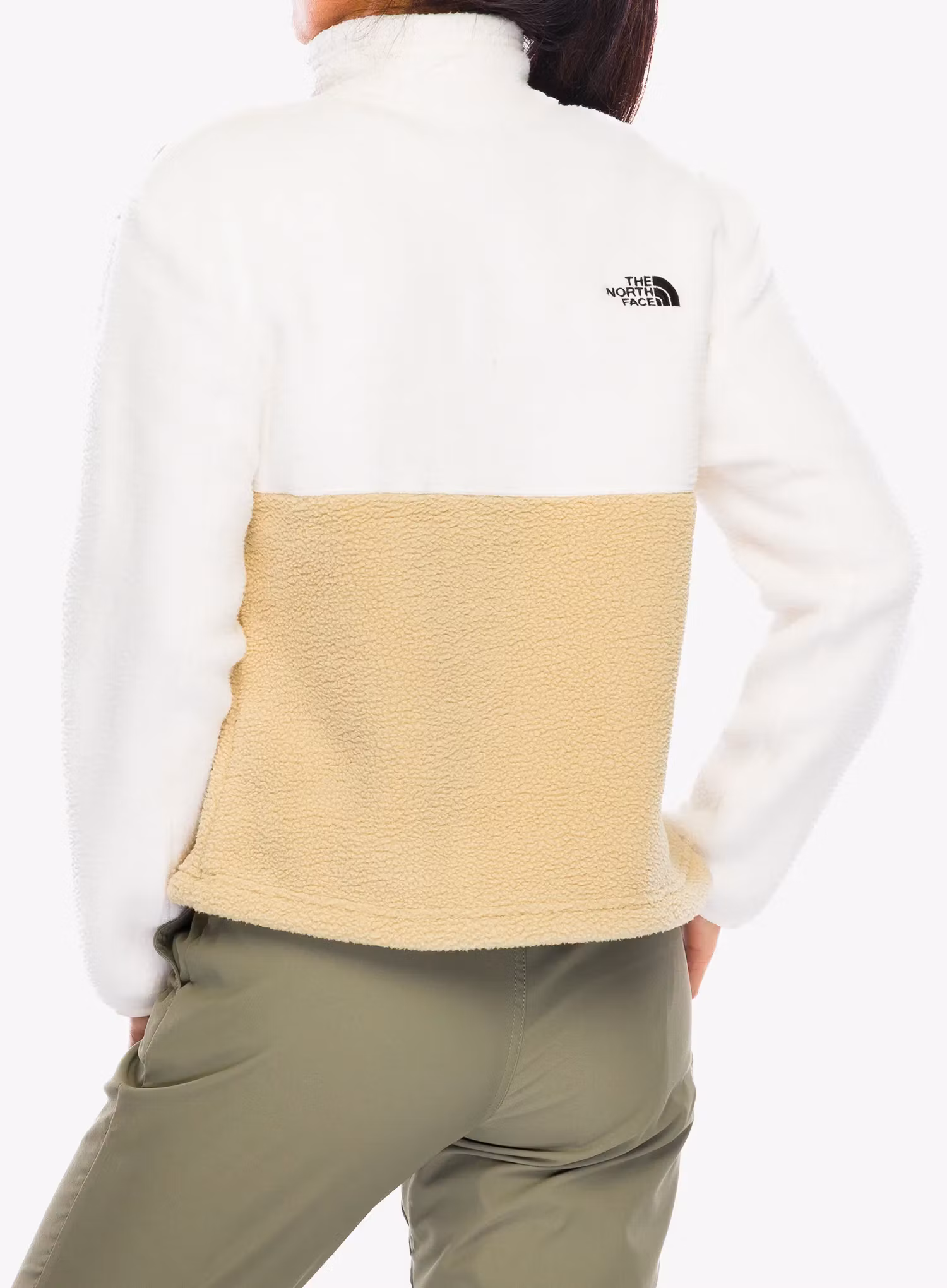 Flísová mikina dámska The North Face Yumiori 1/4 Zip - khaki stone/white dune