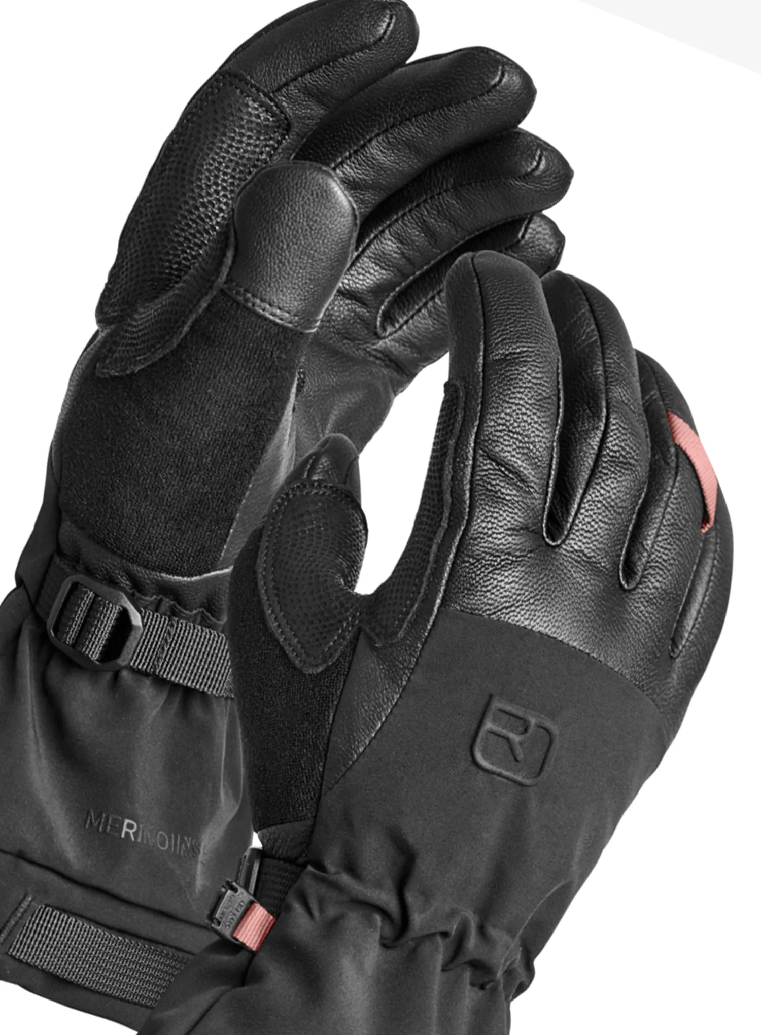 Dámske lyžiarske rukavice Ortovox Merino Freeride Glove - black raven/raven