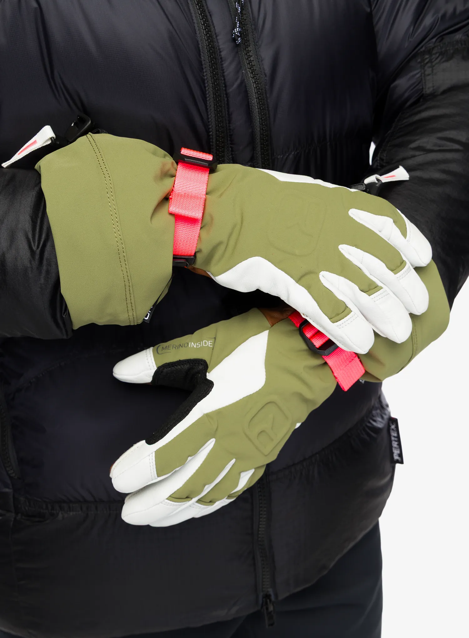 Dámske lyžiarske rukavice Ortovox Merino Freeride Glove - wild herbs