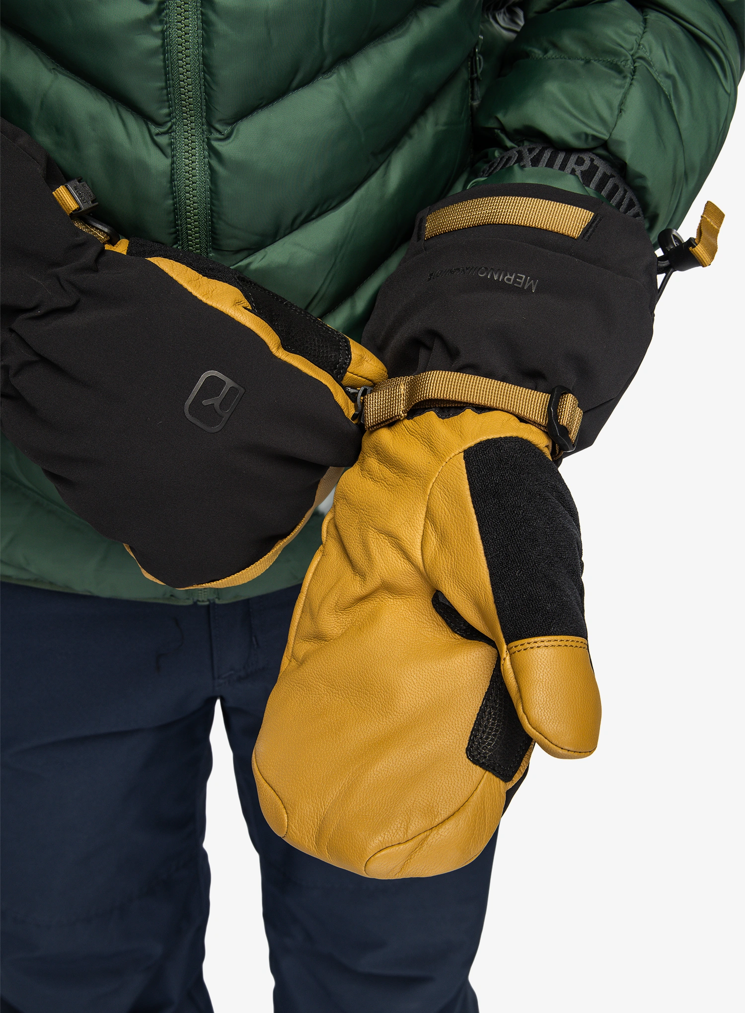 Lyžiarske rukavice Ortovox Merino Freeride Mitten - wild cumin