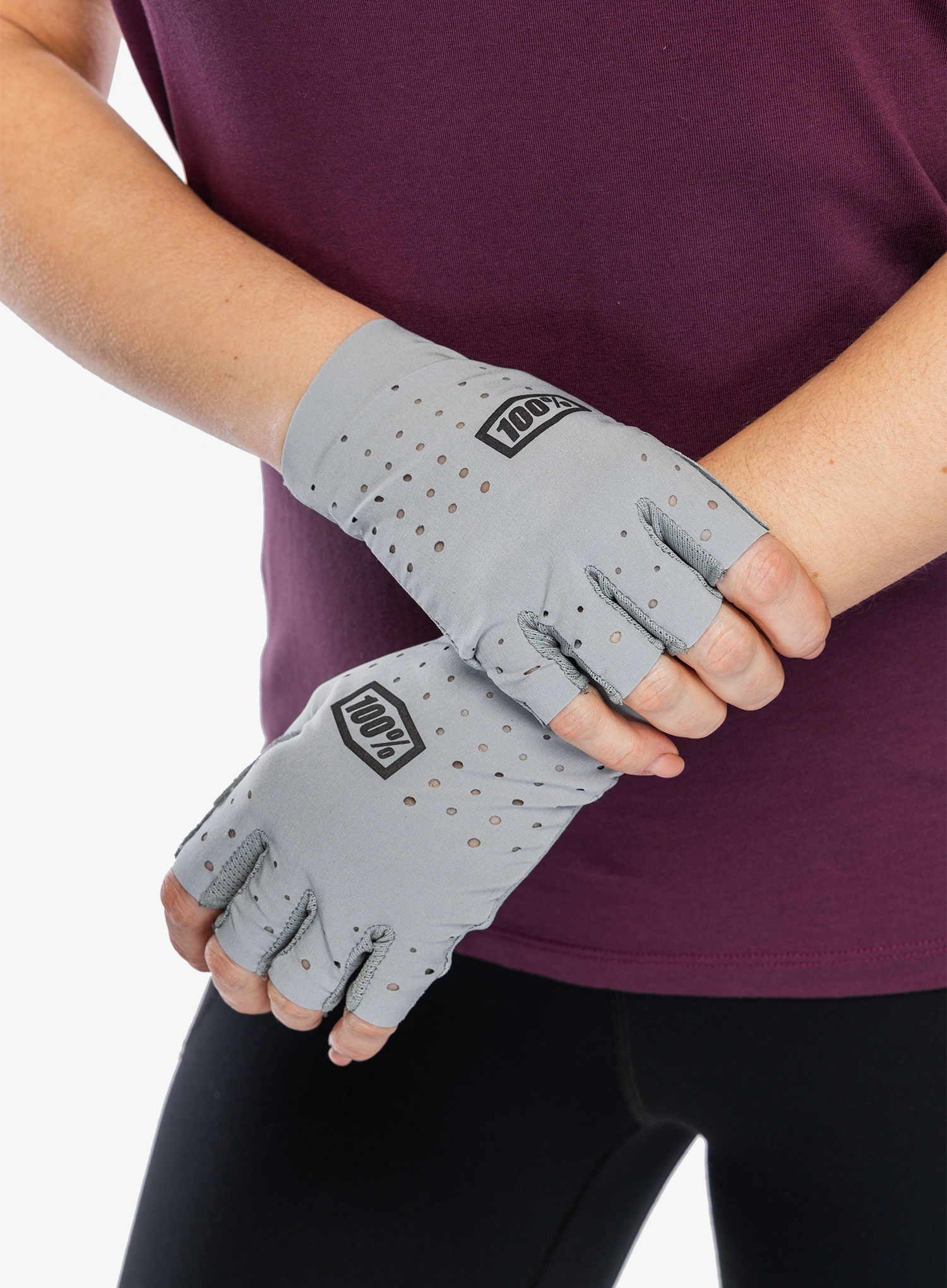 Rukavice bez prstov dámske 100% Sling Bike Short Finger Gloves - grey