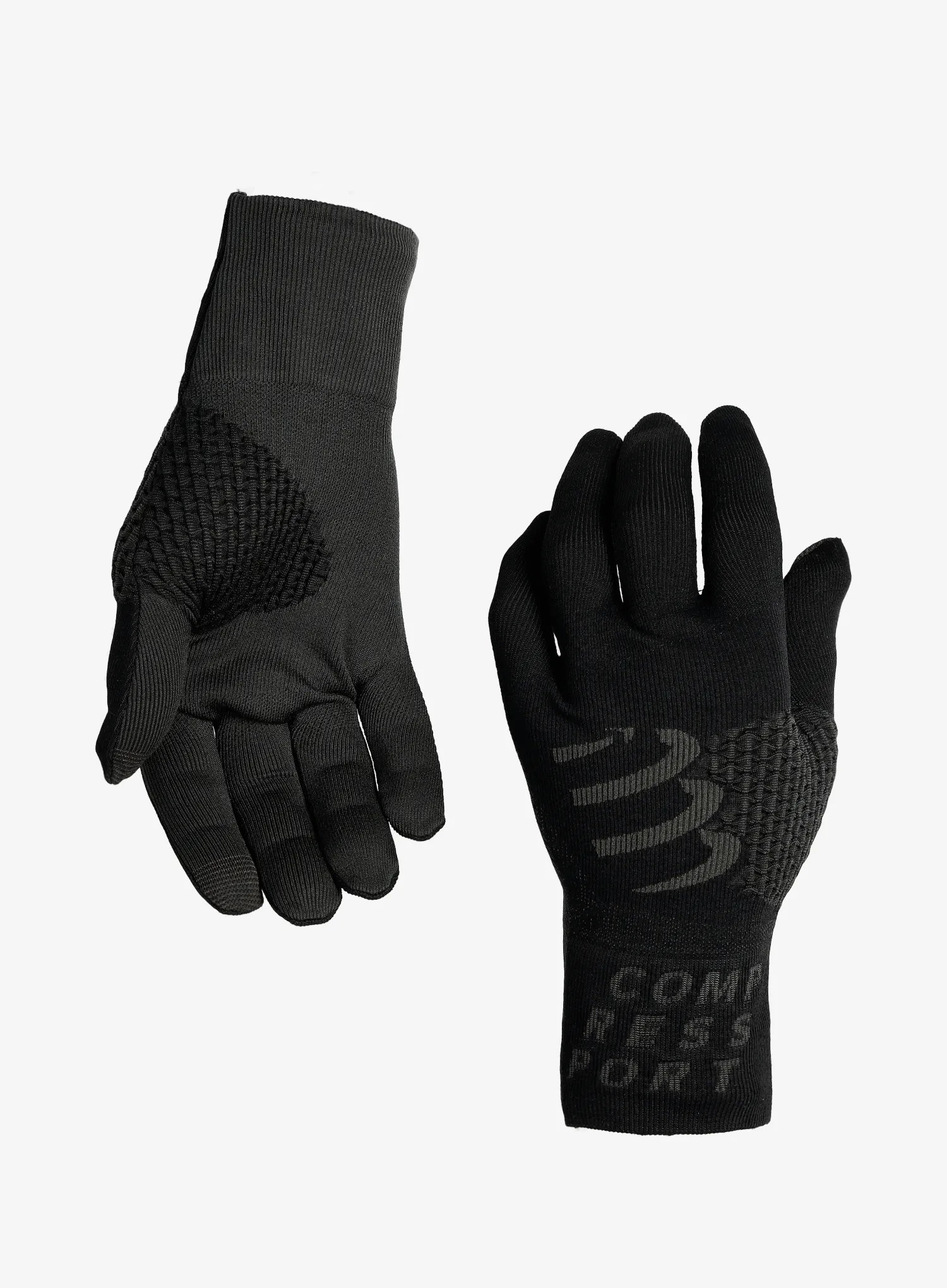 Rukavice na behanie Compressport 3D Thermo Gloves - black/black