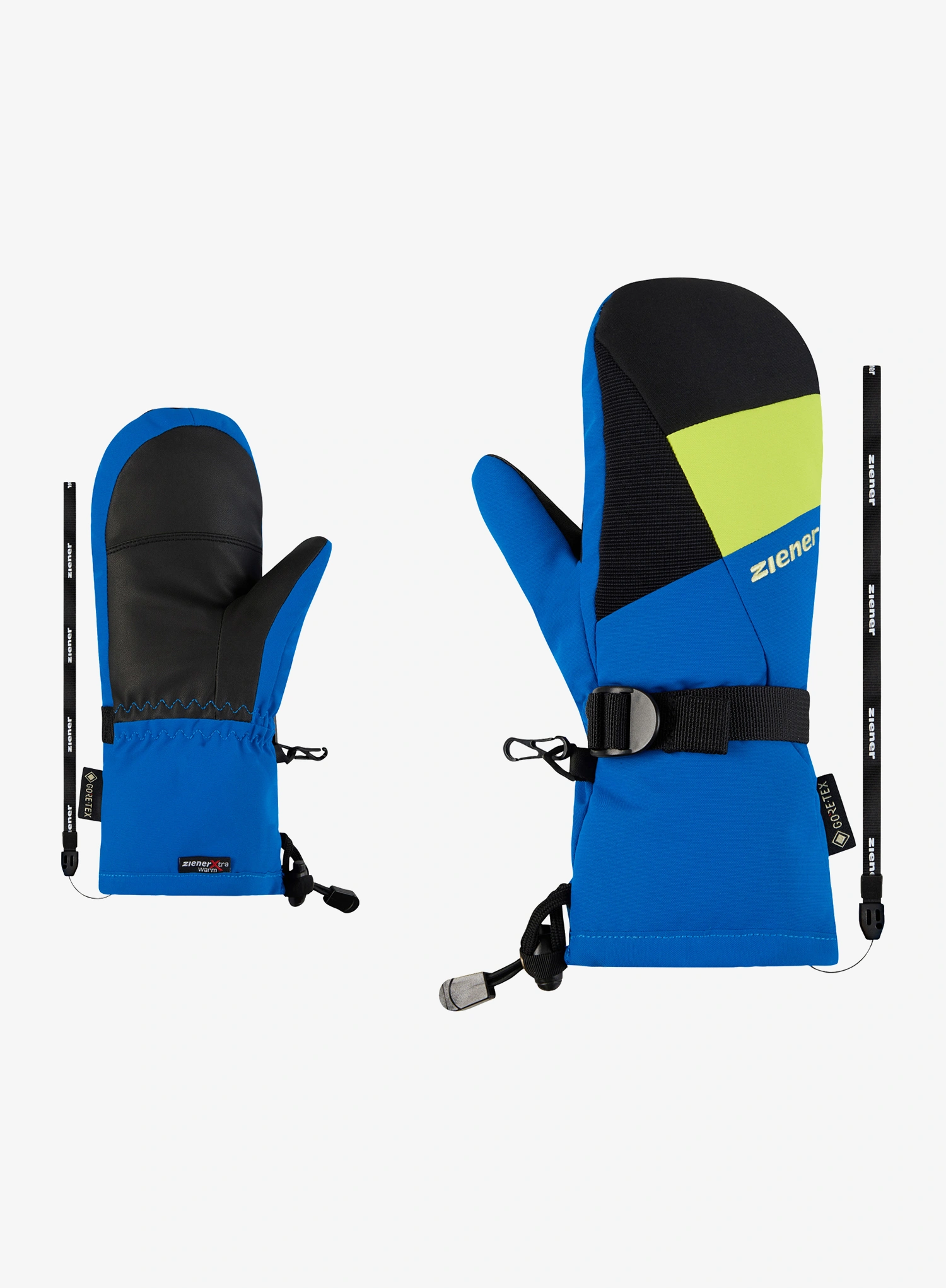 Rukavice detské Ziener Lanic GTX + Gore Plus Warm Mitten Junior - black/persian blue