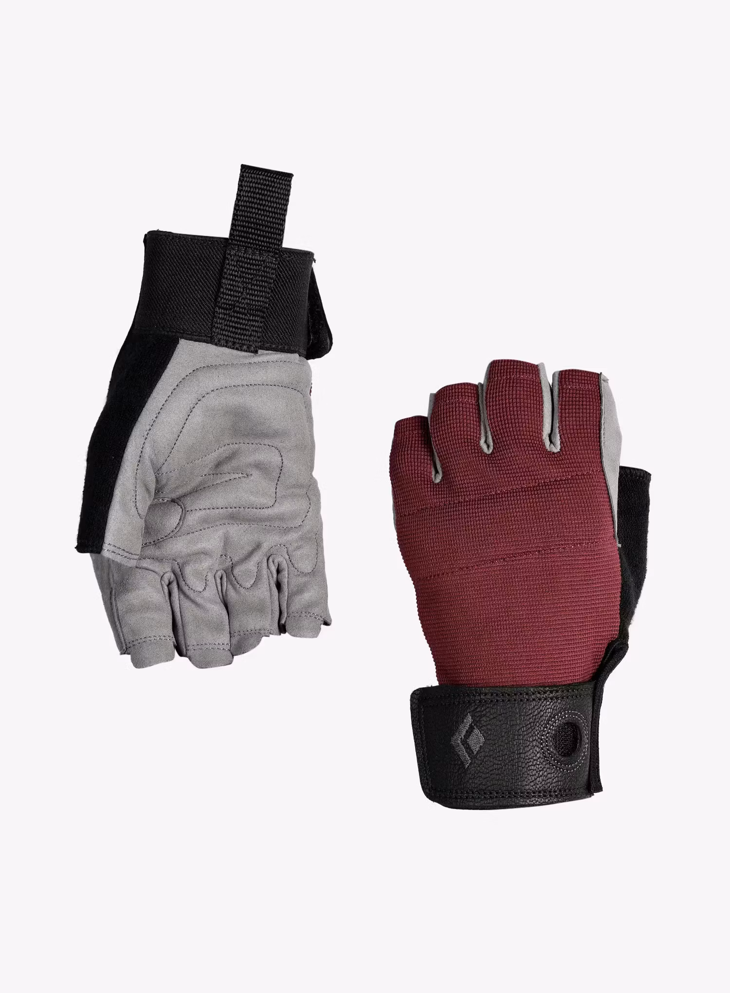 Ferratové rukavice Black Diamond Crag Half-Finger Gloves - bordeaux