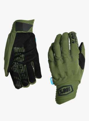 Cyklistické rukavice 100% Cognito Smart Shock - army green