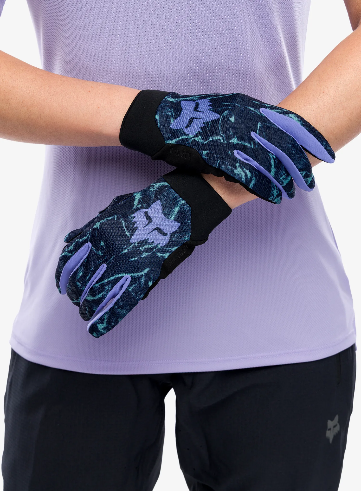 Cyklistické rukavice dámske Fox Ranger Glove Image Print - arctic blue
