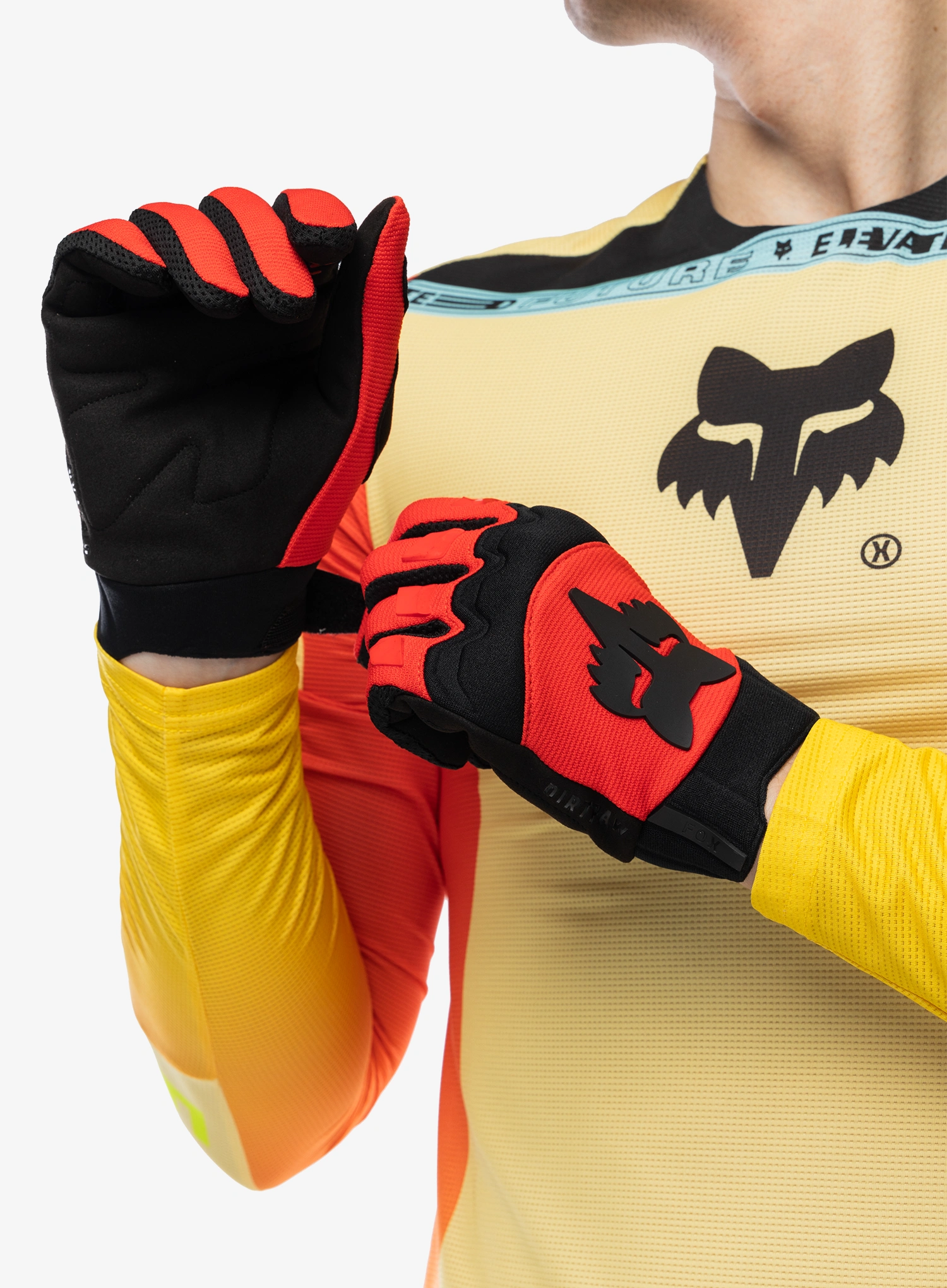 Cyklistické rukavice Fox Dirtpaw Glove - fluo red