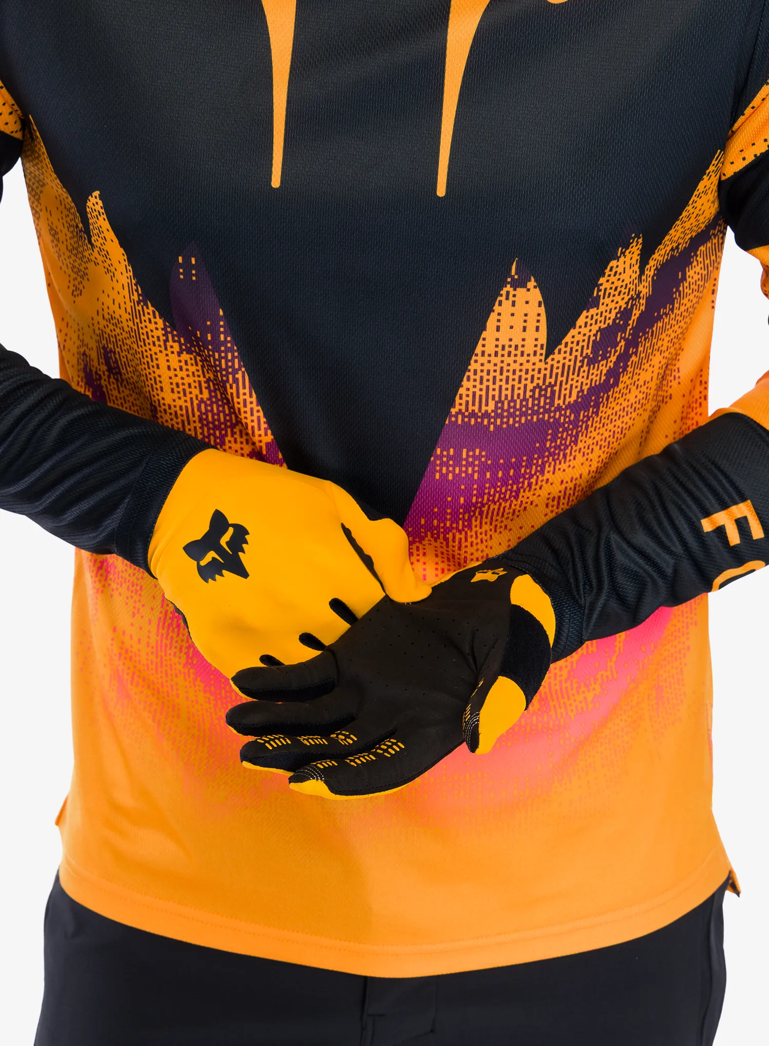 Cyklistické rukavice Fox Flexair Glove - tangerine