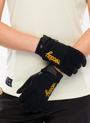 Cyklistické rukavice Rocday Evo Race - black/yellow