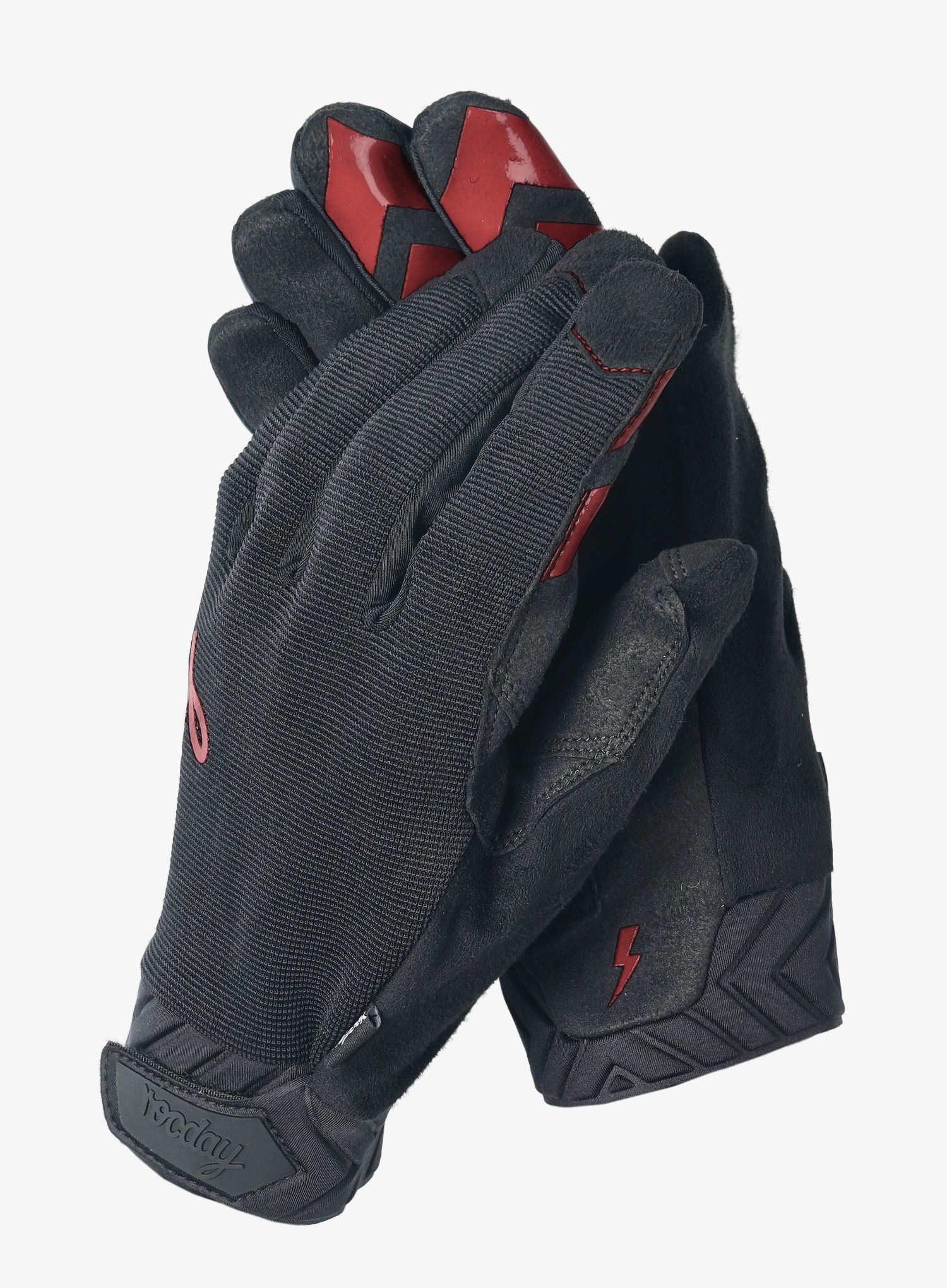 Cyklistické rukavice Rocday Evo Race - black/red