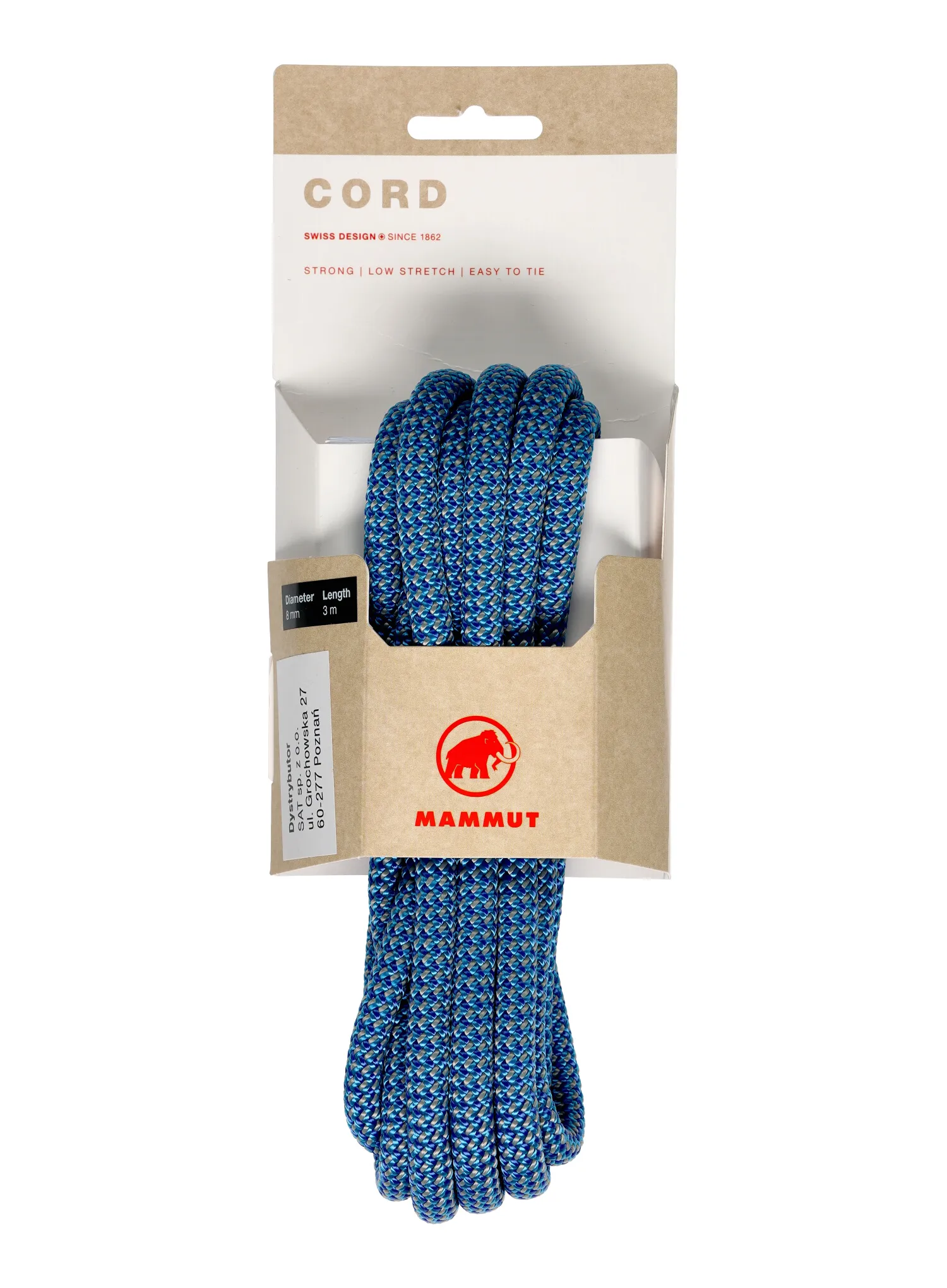 Repka Mammut 8.0 Cord POS 3 m - turquoise/turquoise
