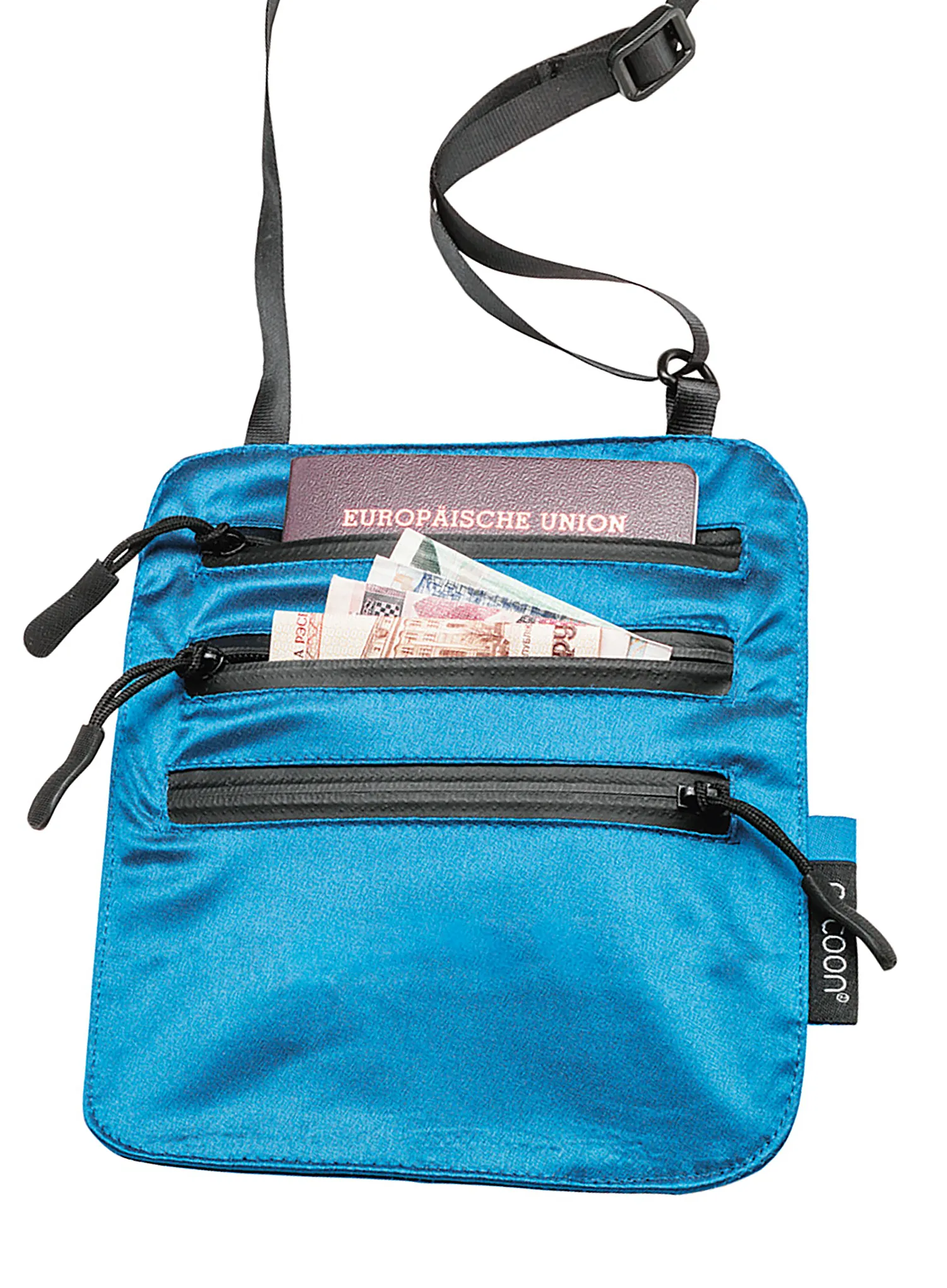 Vrecúško Cocoon Secret Neck Wallet - Silk - blue lagoon