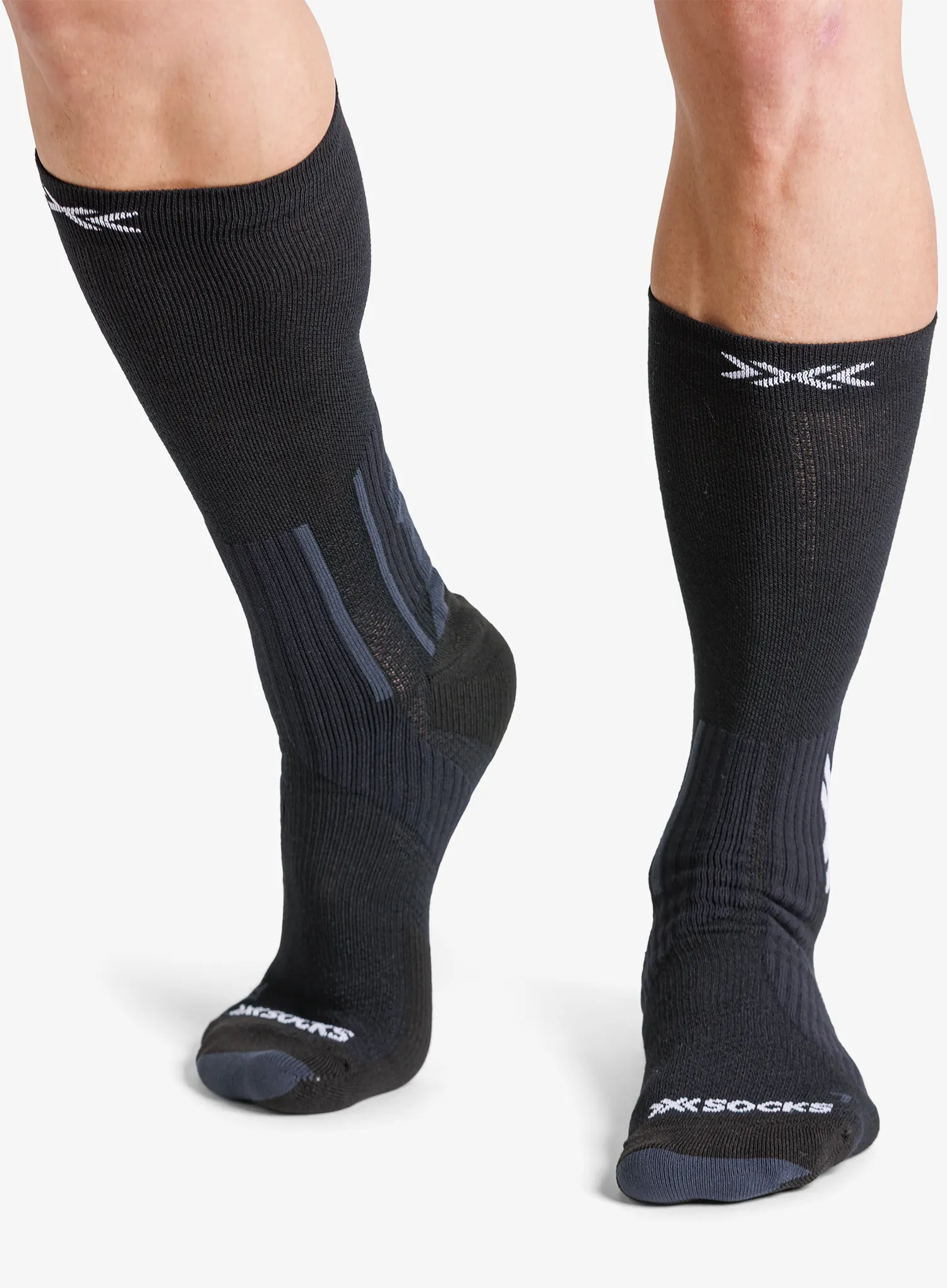 Ponožky na behanie X-Socks Run Perform Warm Crew - x black/light grey