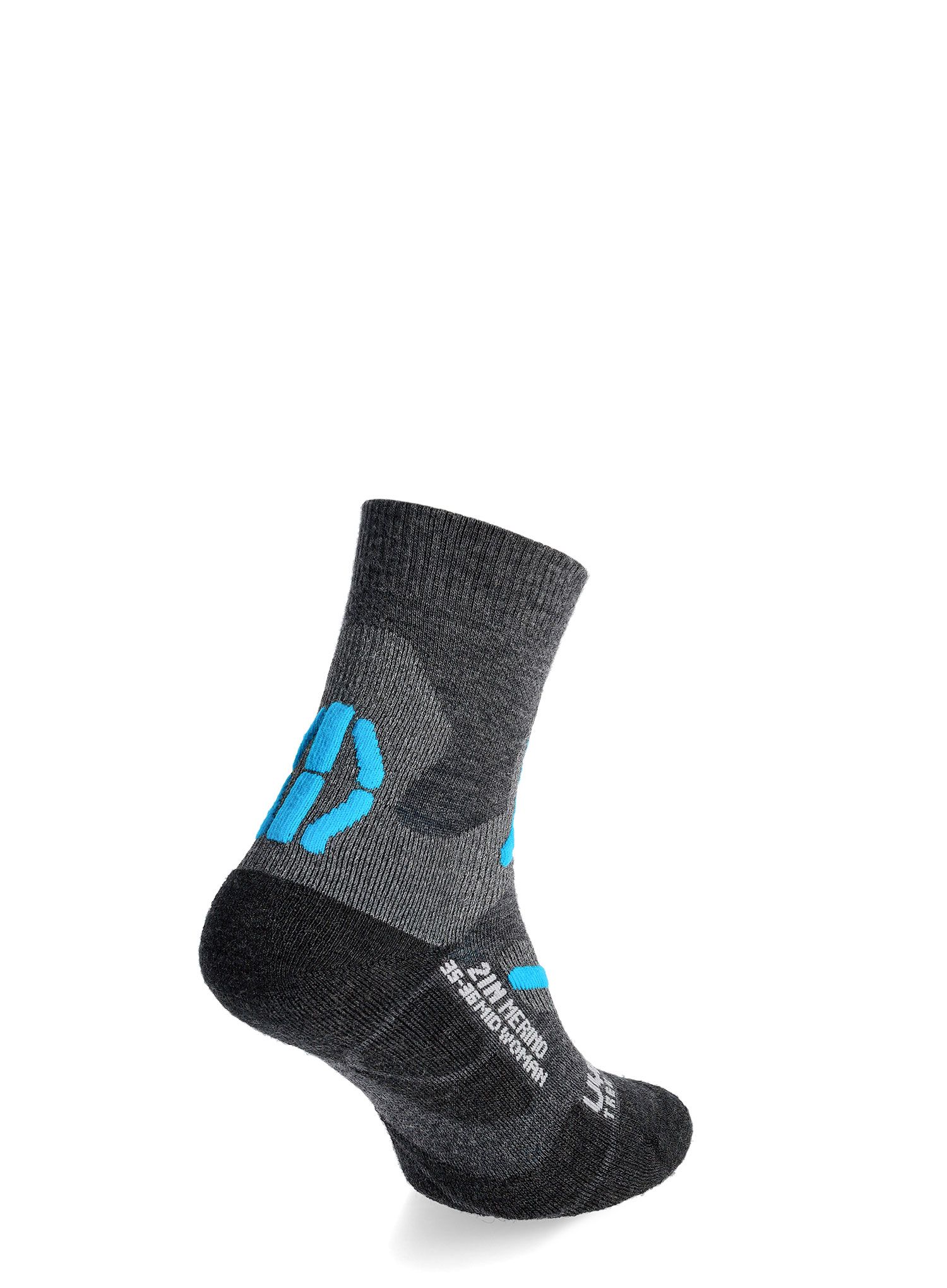 Dámske ponožky UYN Trekking 2IN Merino Mid Socks - mid grey/turquoise