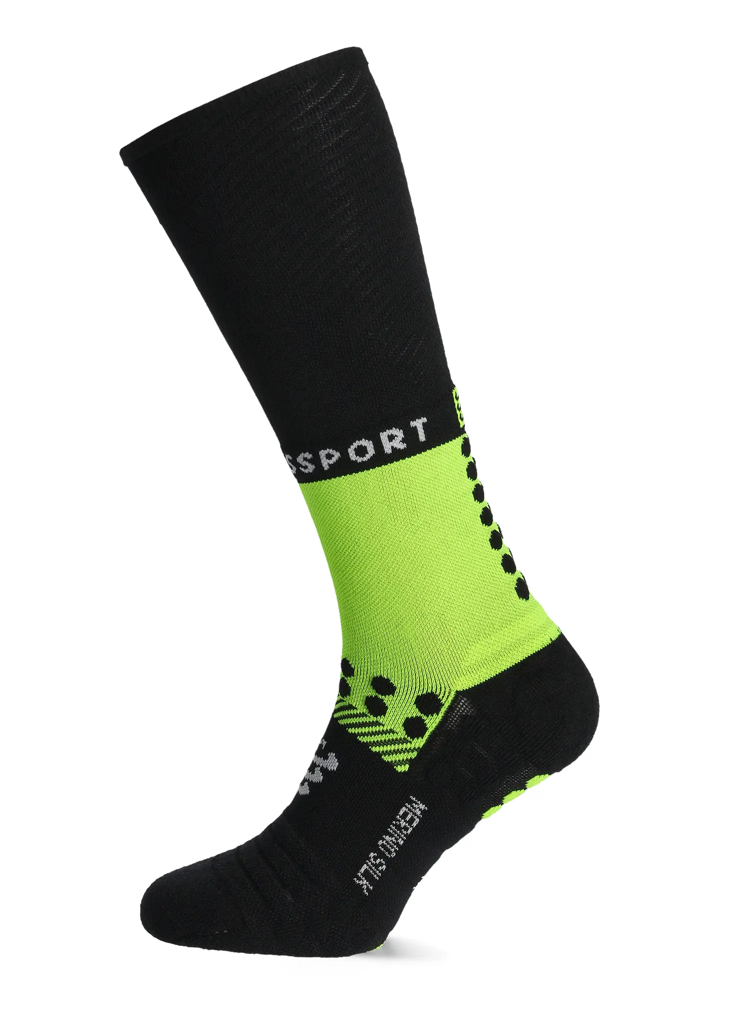 Bežecké ponožky Compressport Full Socks Winter Run - black/safe yellow