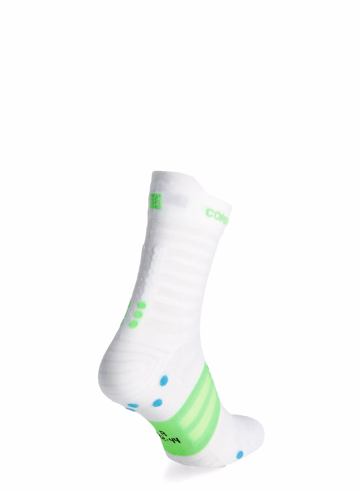 Bežecké ponožky Compressport Pro Racing v4.0 UL Run High - white/norse blue/neon green