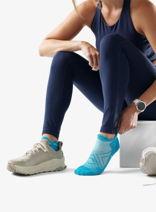 Bežecké ponožky dámske Smartwool Run Zero Cushion Low Ankle Socks - white/capri