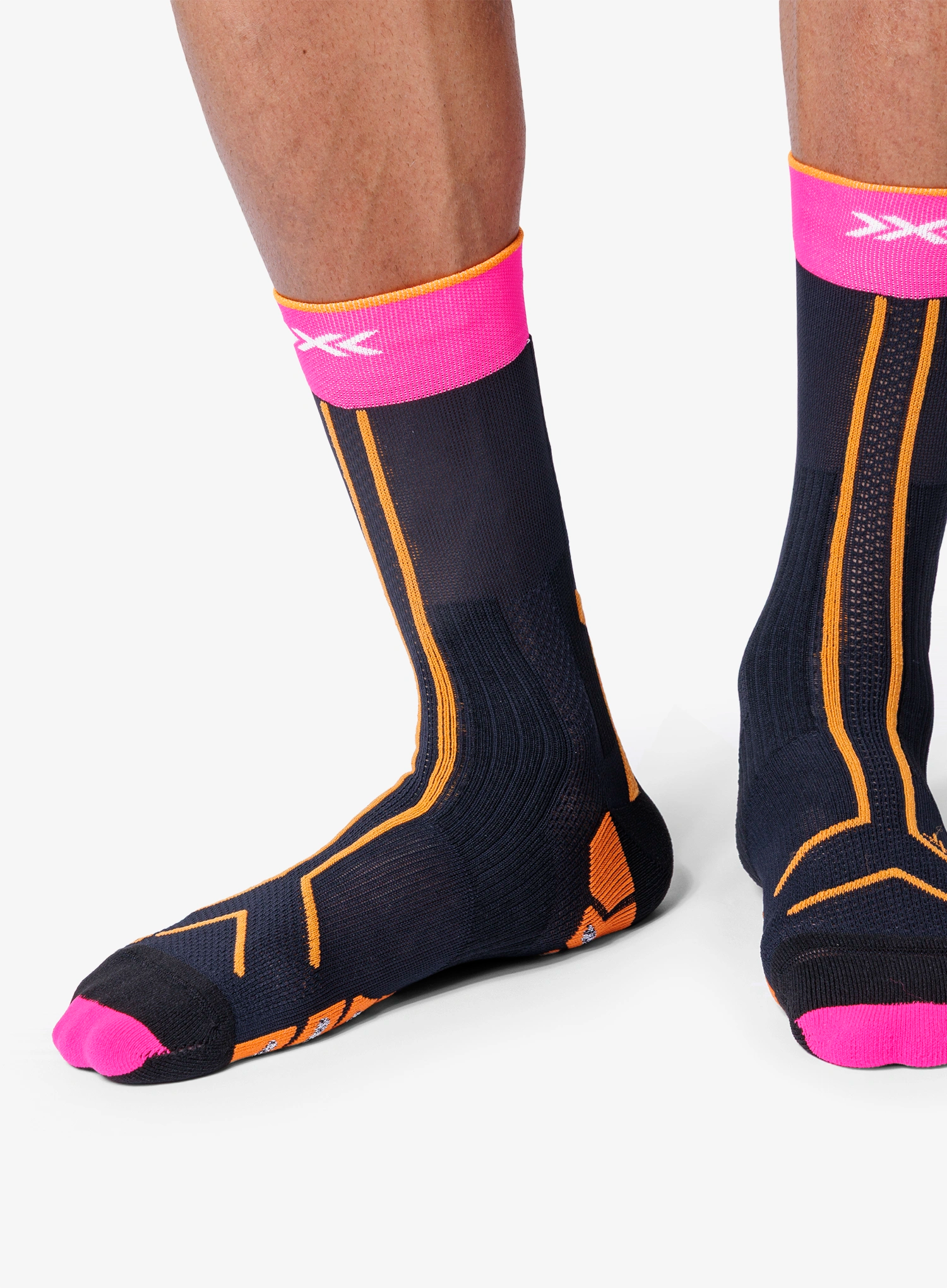 Bežecké ponožky X-Socks Trailrun Terraskin Expert Crew - x black/fluo pink/blazing org