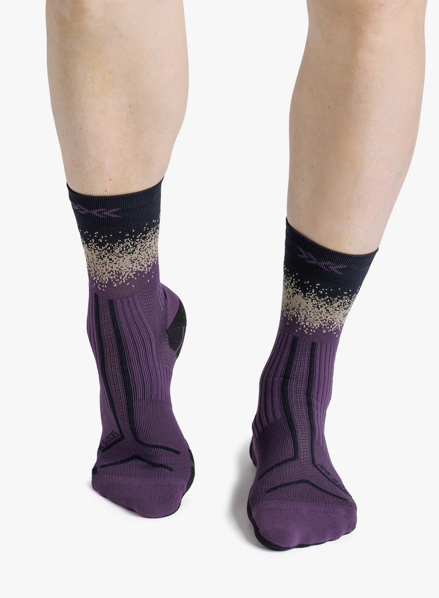 Bežecké ponožky X-Socks Trailrun Terraskin Perform Crew - deep purple/x black/sand