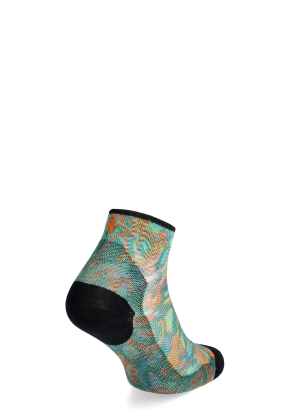 Cyklistické ponožky dámske Smartwool Bike Zero Cushion Jungle Music Print Ankle Socks - honey gold