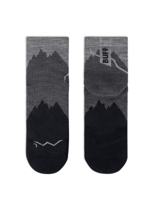 Turistické ponožky Buff Merino LIghtweight Quarter Sock LWQ3 - black