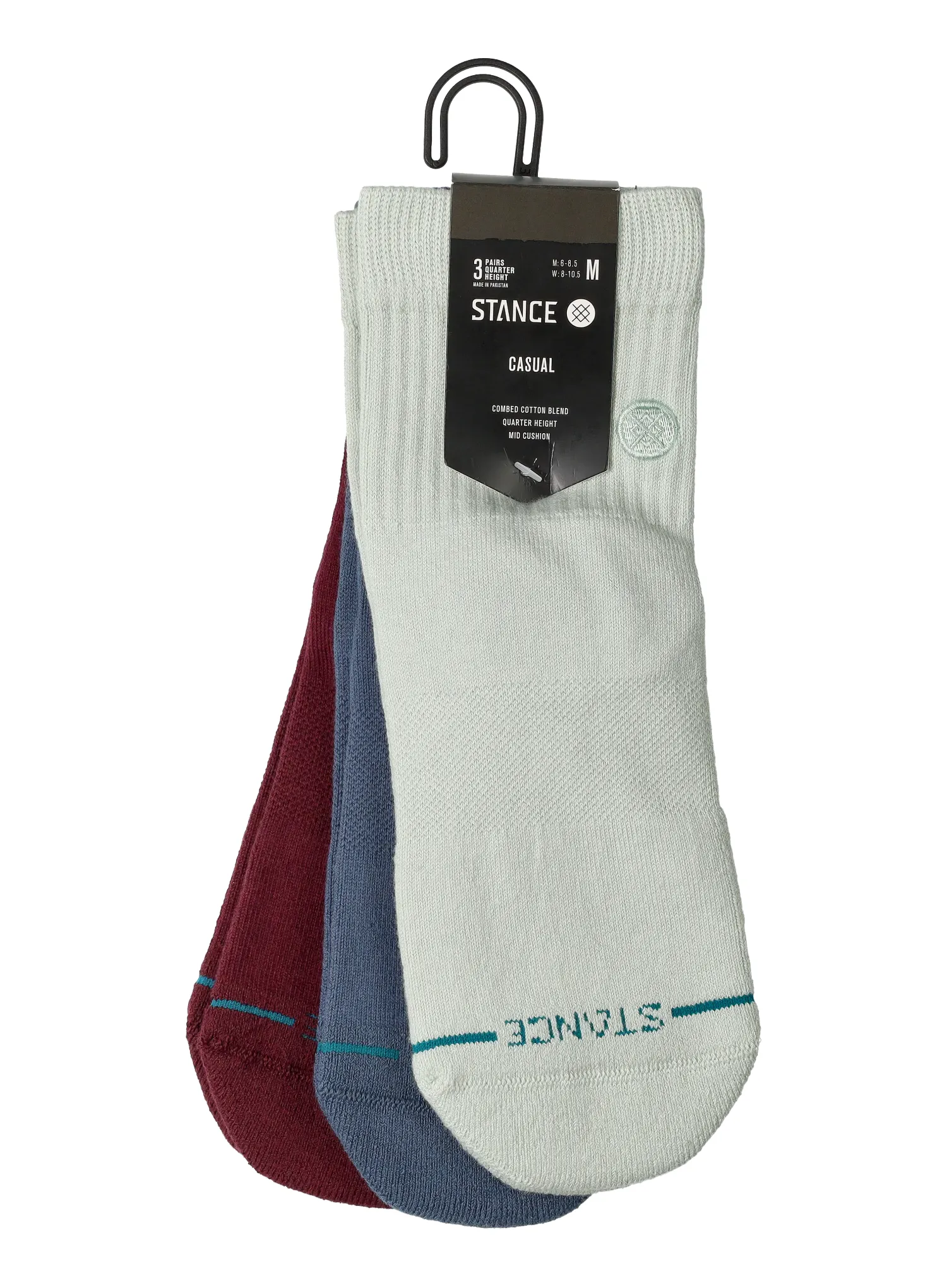 Turistické ponožky Stance Icon Quarter 3 Pack - pale blue