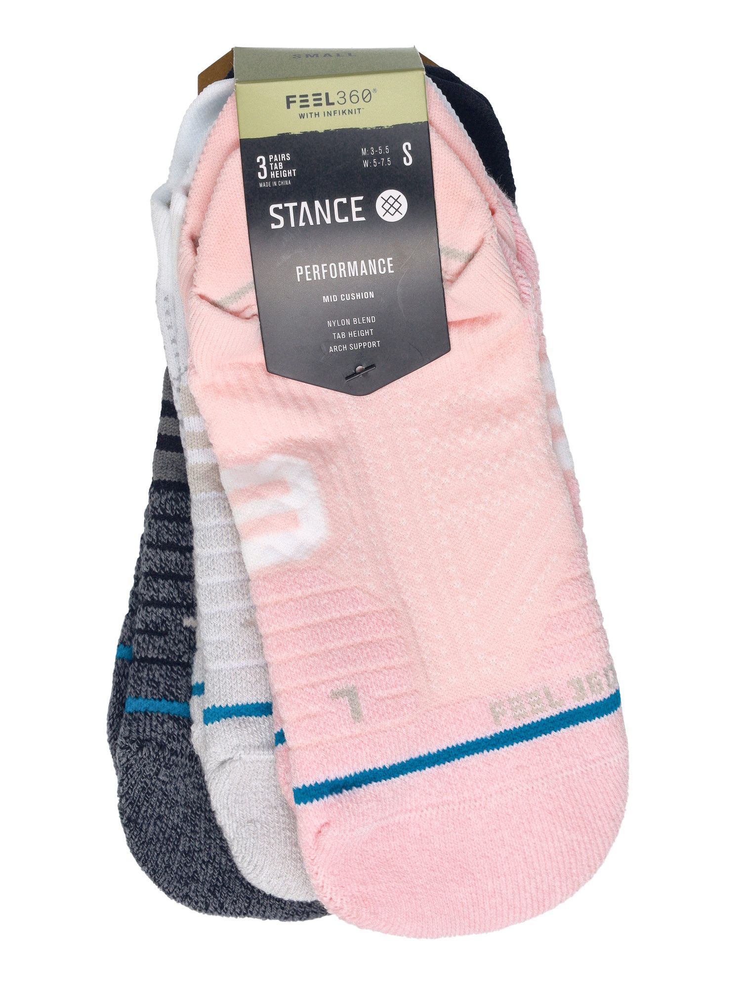 Ponožky na behanie Stance Mesh Tab 3 Pack - multi