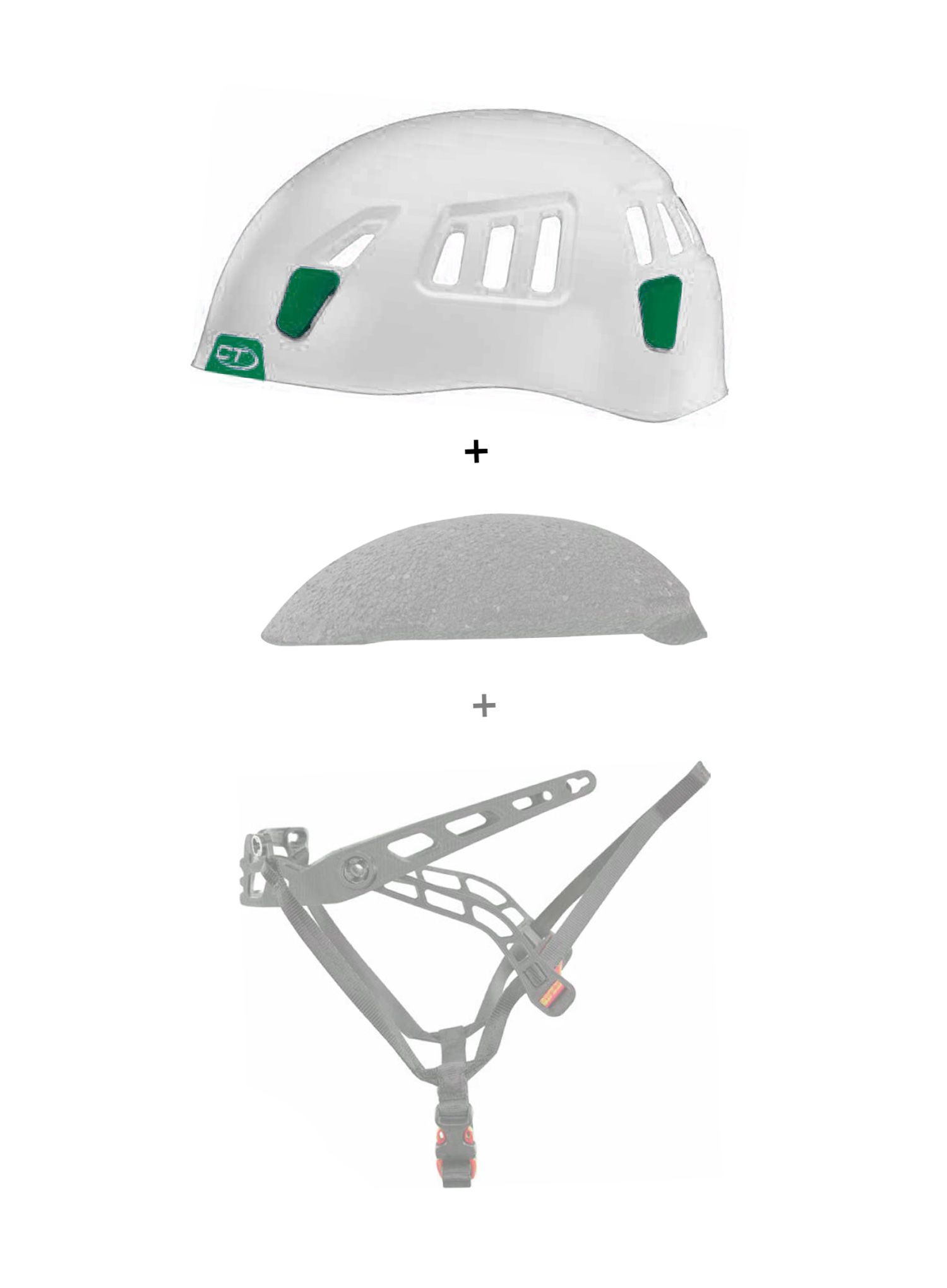 Škrupina prilby Climbing Technology/SKYLOTEC Moon External Shell - white/dark green