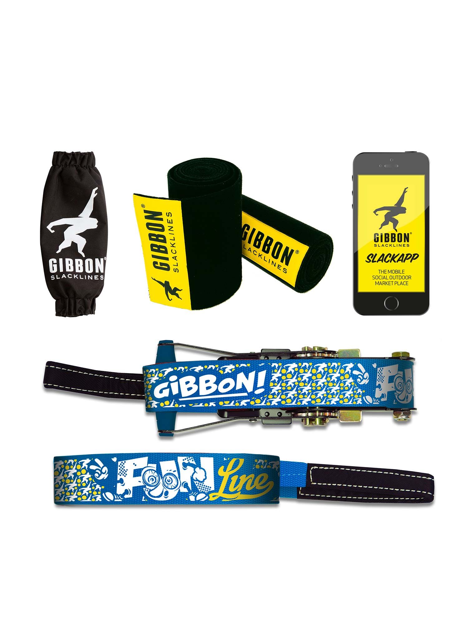 Slackline Gibbon Slacklines FunLine Treewear Set