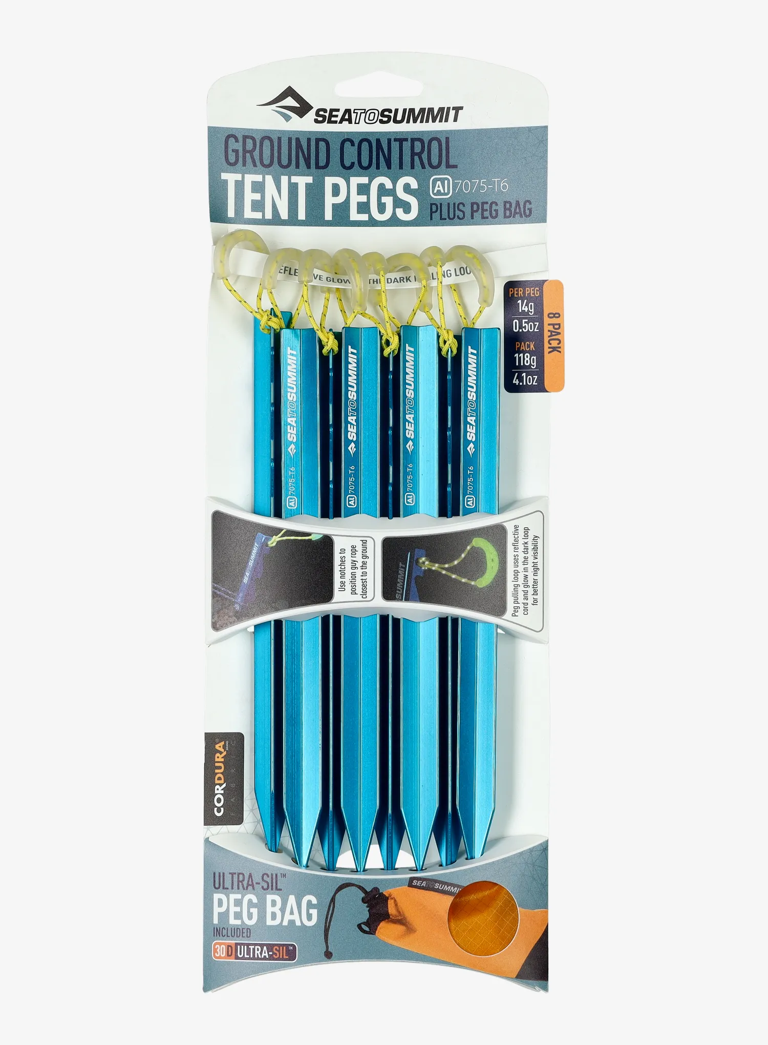 Kolíky do stanu Sea To Summit Ground Control Tent Pegs 8 Pack