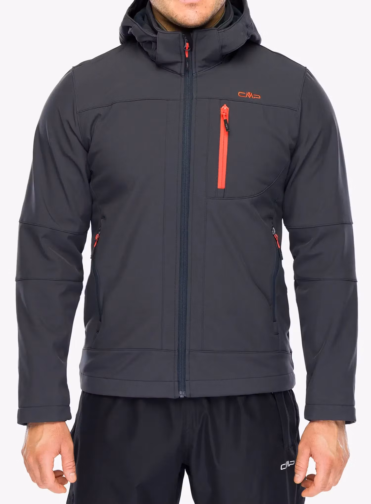Softshellová bunda CMP Vivo Jacket Zip Hood - antracite/orange