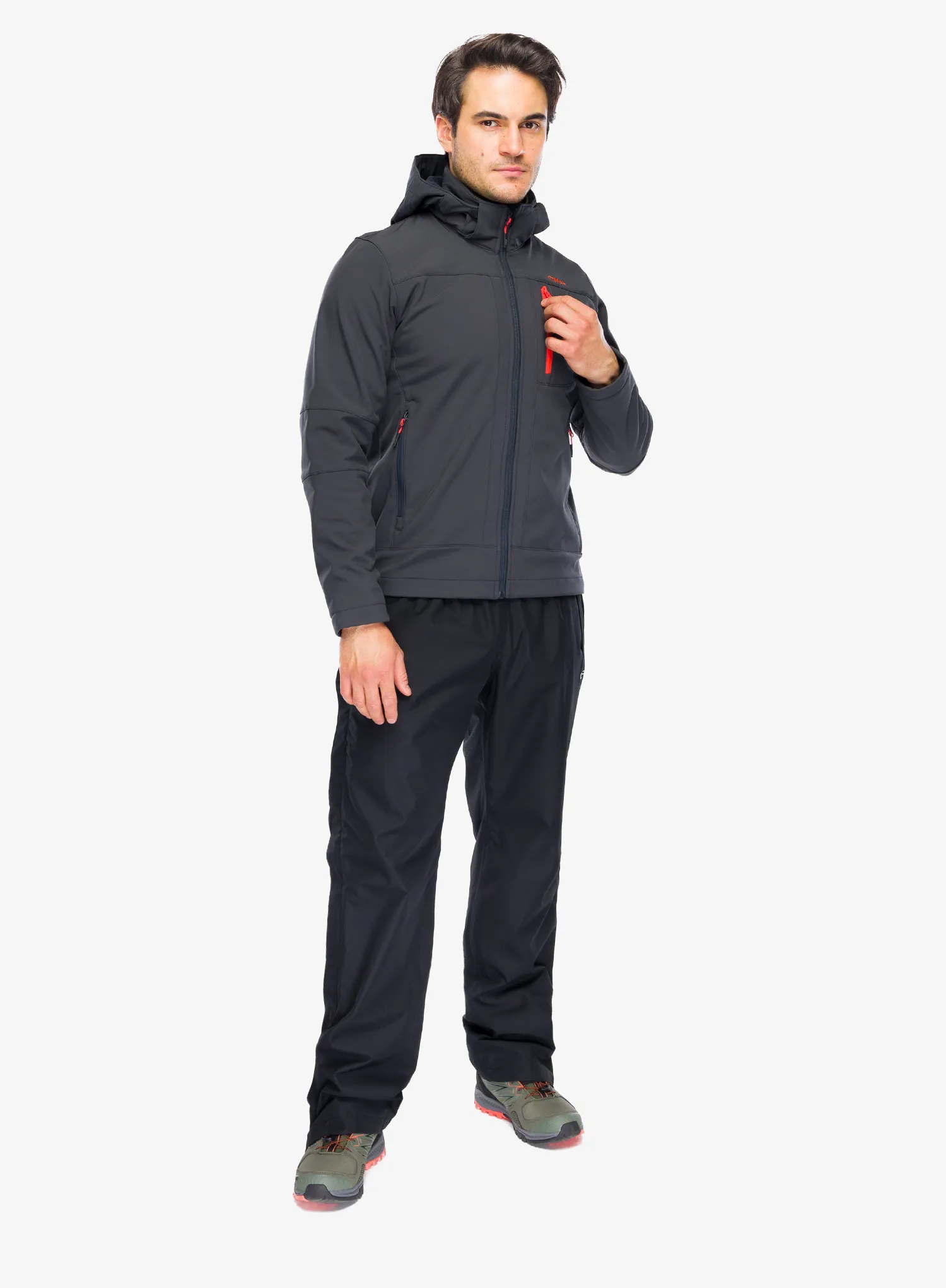 Softshellová bunda CMP Vivo Jacket Zip Hood - antracite/orange