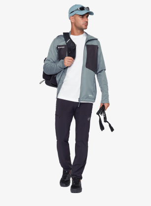 Softshellová bunda Mammut Ultimate VIII SO Hooded Jacket - strata/black
