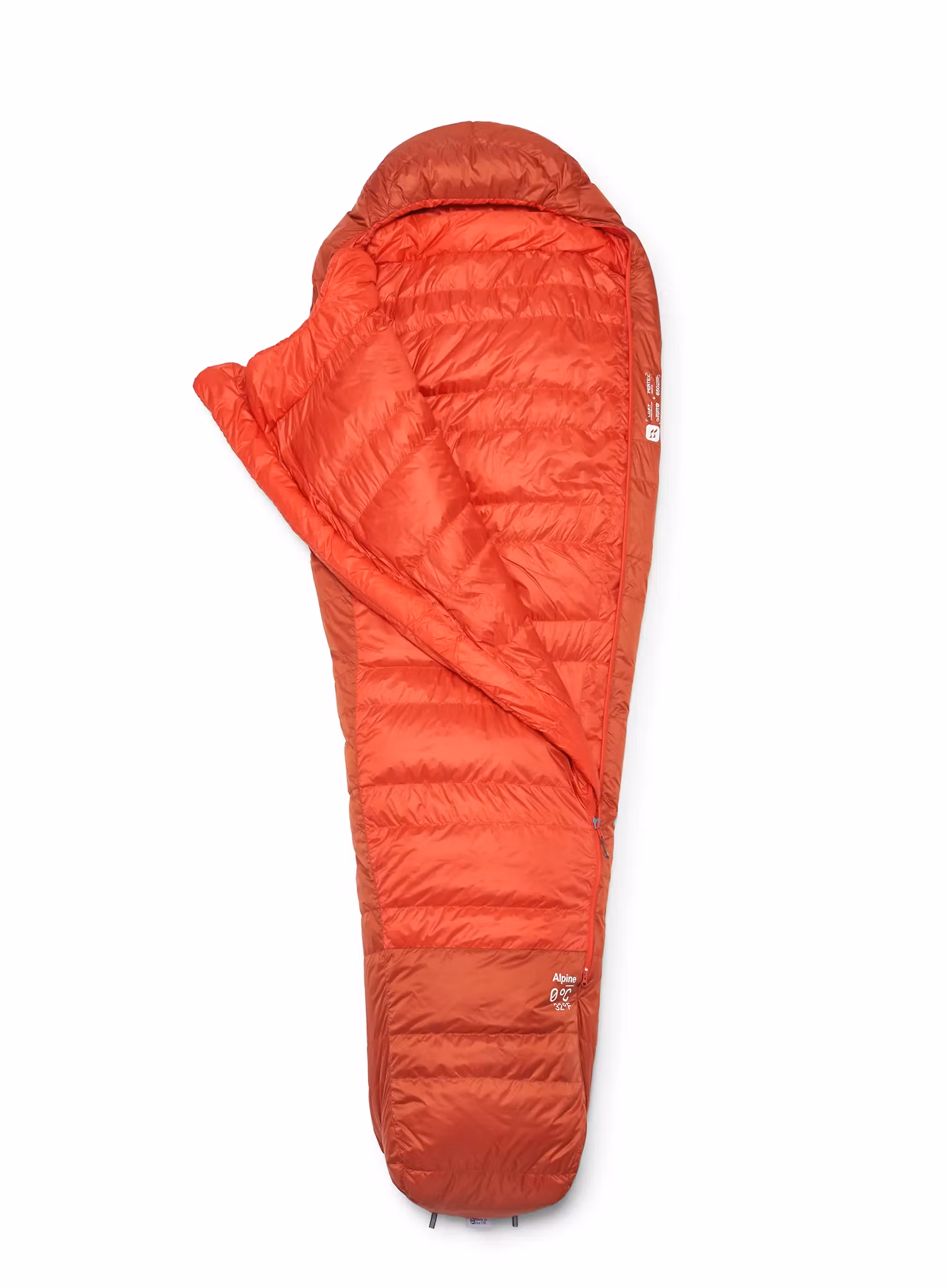 Páperový spacák Rab Alpine 0C / 32F (185 cm) - dark horizon/tuscan red