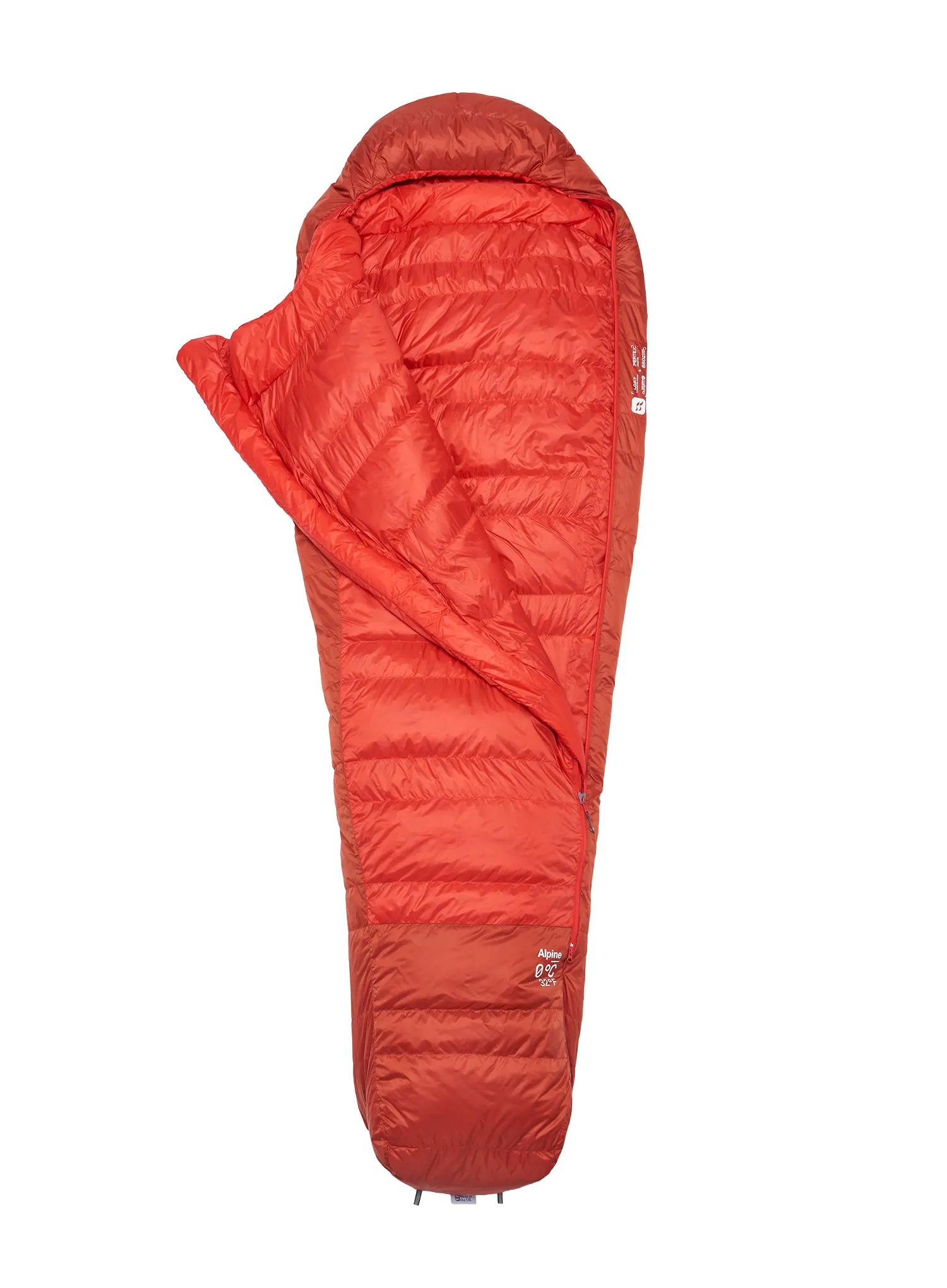 Páperový spacák Rab Alpine 0C / 32F XL (200 cm) - dark horizon/tuscan red